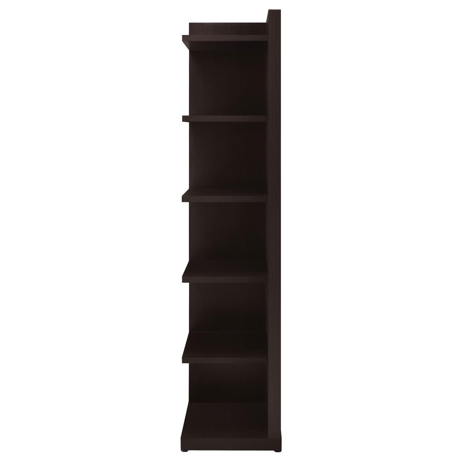Pinckard corner bookcase cappuccino bottom view