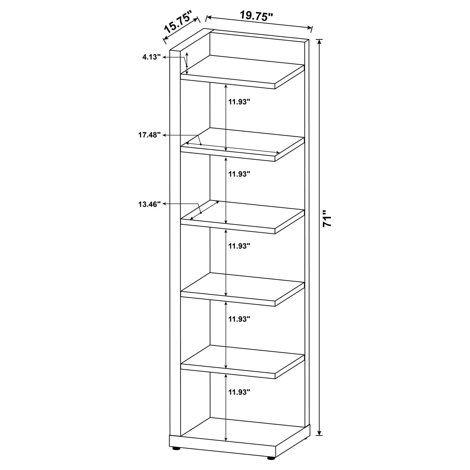 Pinckard corner bookcase cappuccino detailed corner fit