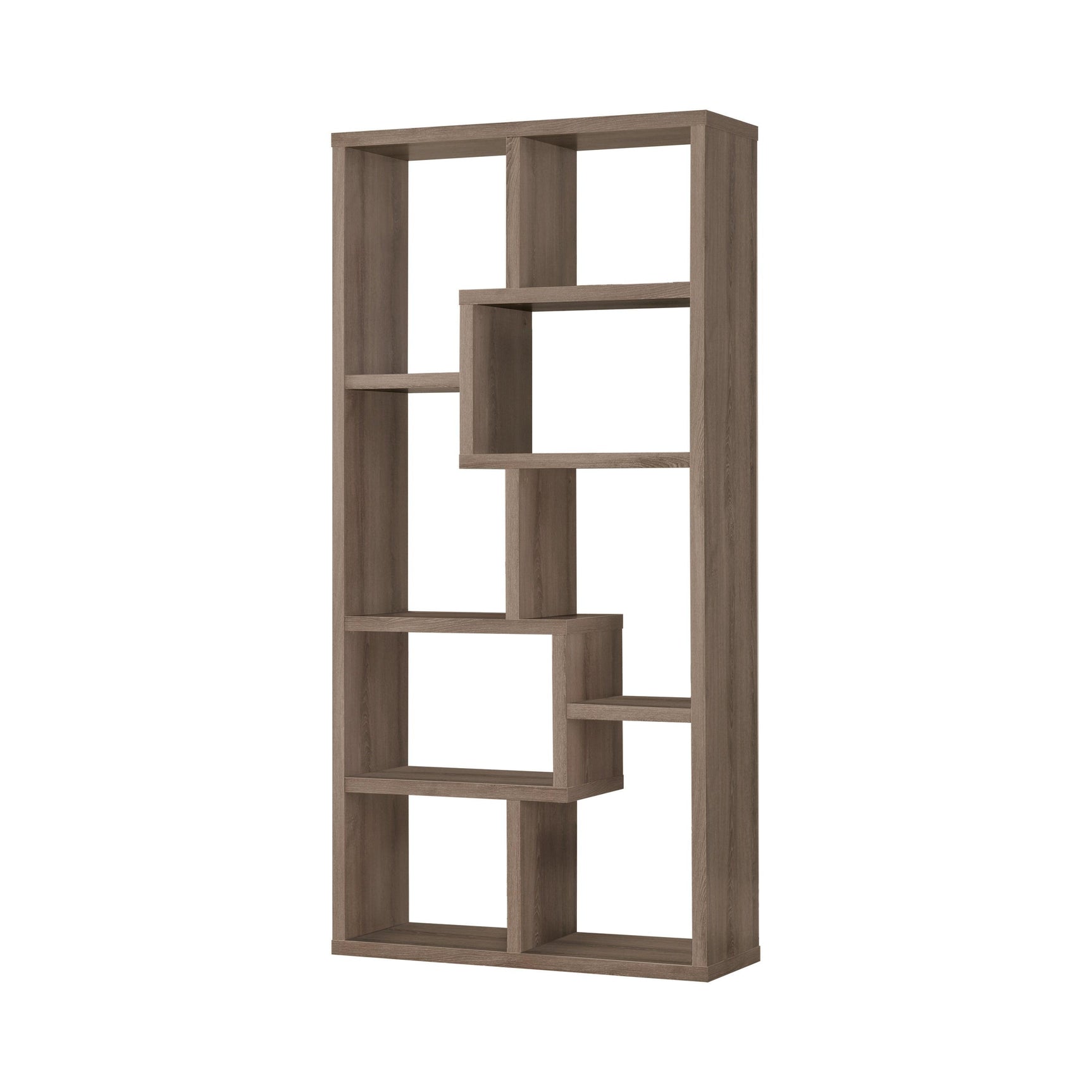 Top section of Theo White Bookcase showing shelves