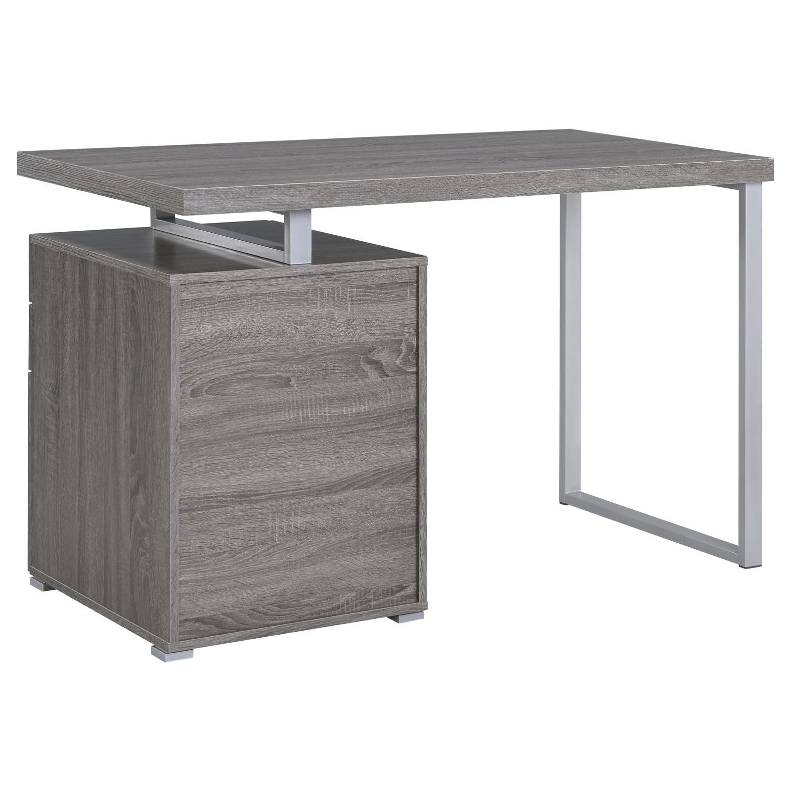 Brennan Light Grey Driftwood Desk Office Desk - Ella Furniture