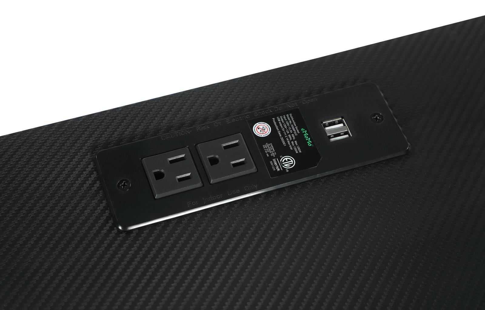 Wireless charging pad on desk surface