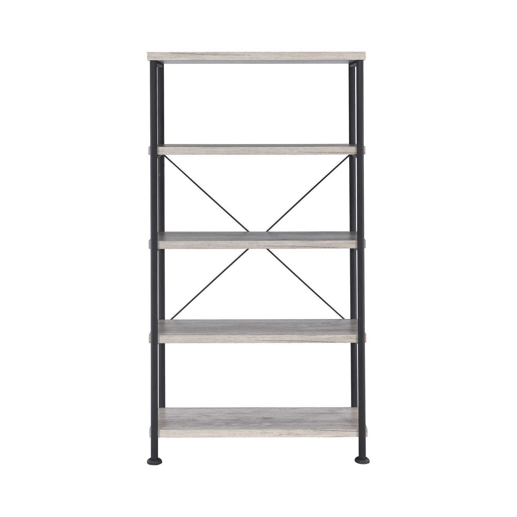 Side view of Analiese 4-Shelf Bookcase Grey Driftwood