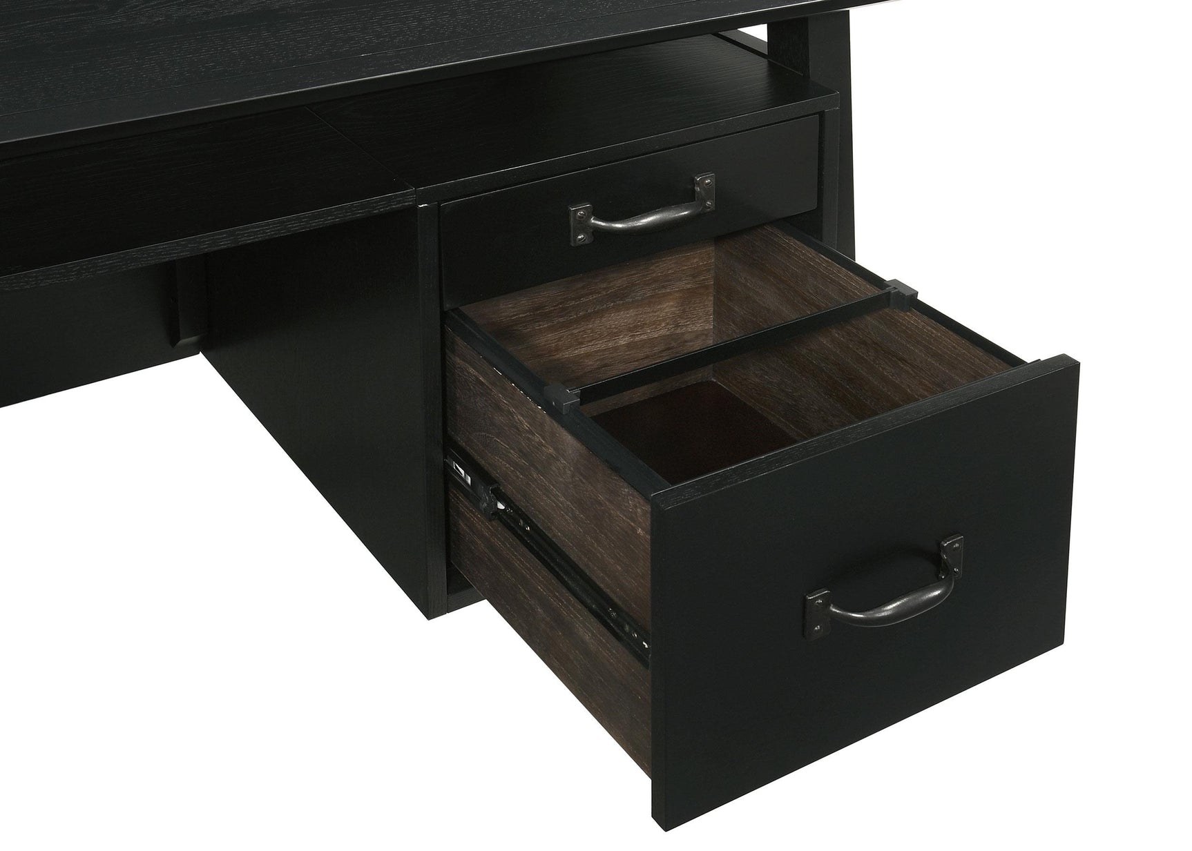 Assembly detail showing desk construction