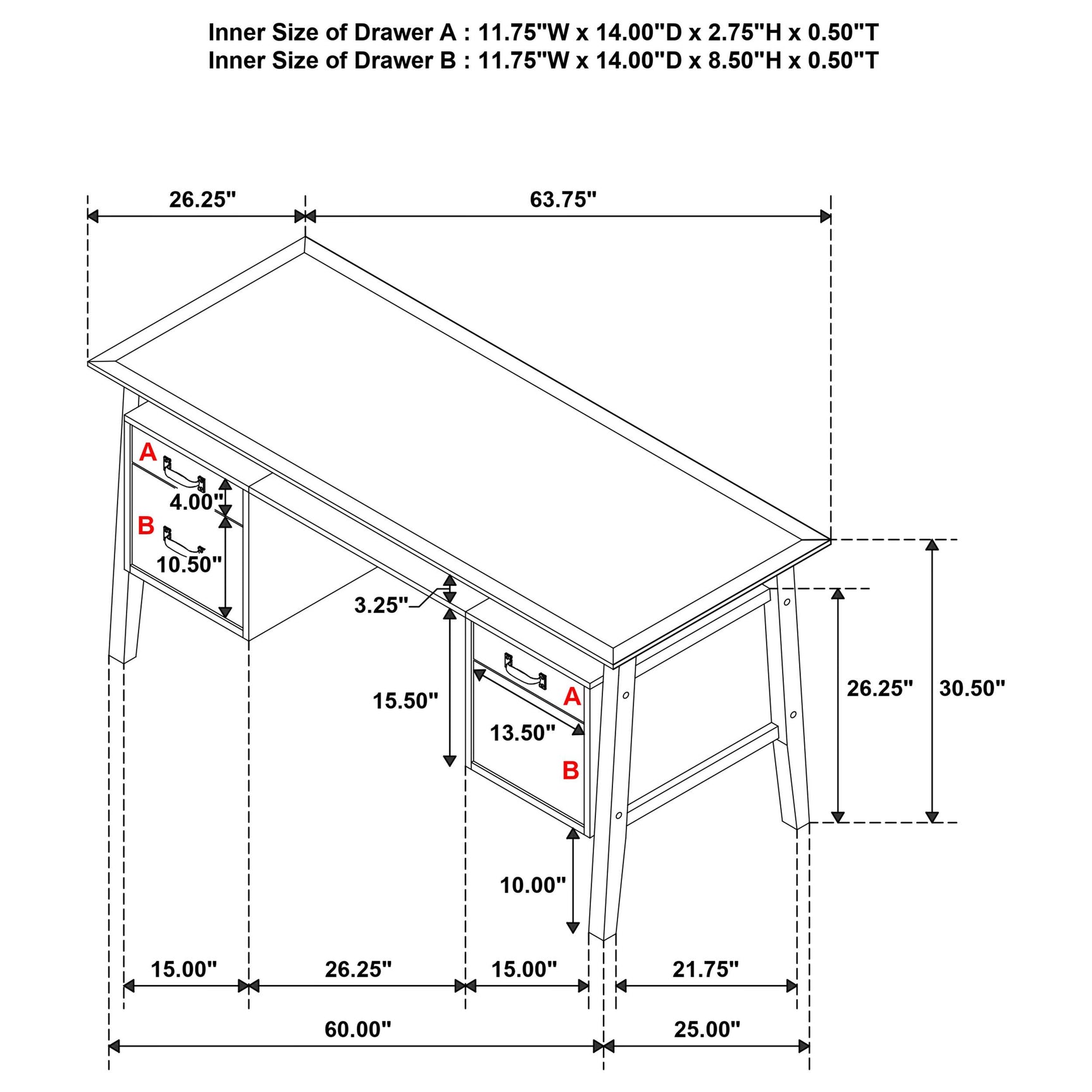 Back of Goodson desk showing solid build