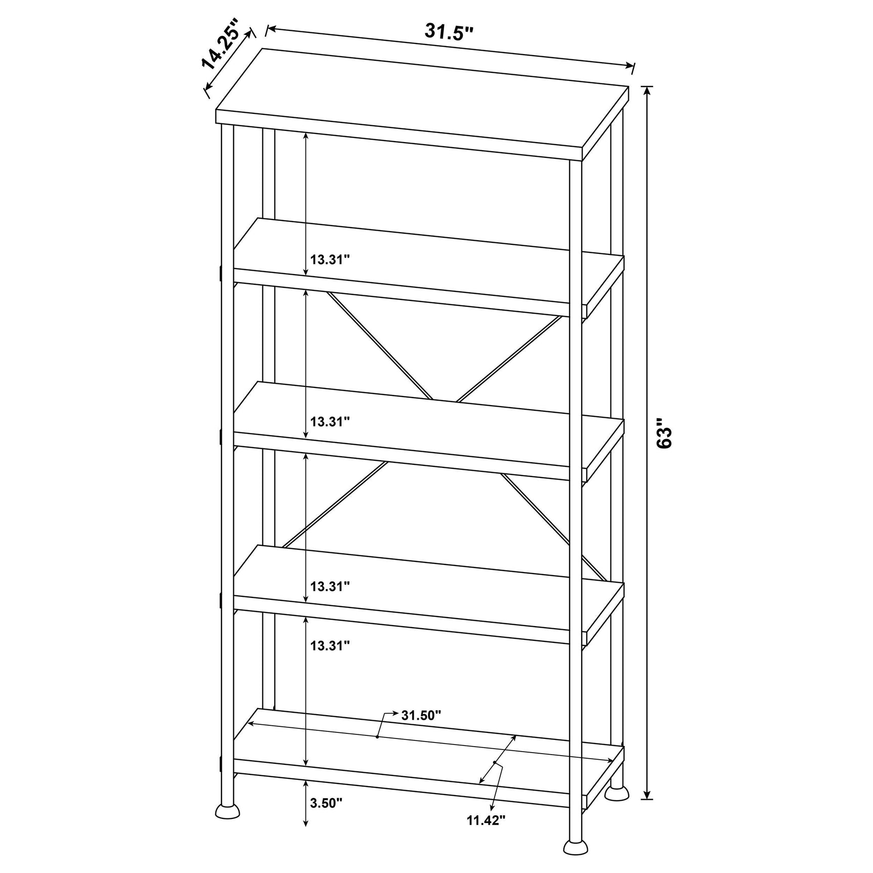 Bookshelf assembly components and instructions