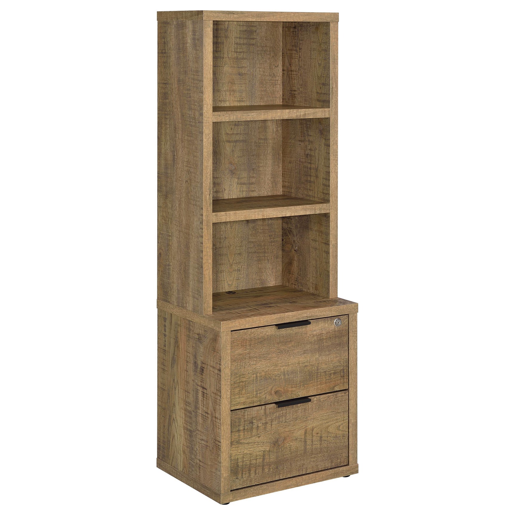 Westpark wall unit bookcase side angle showing shelves