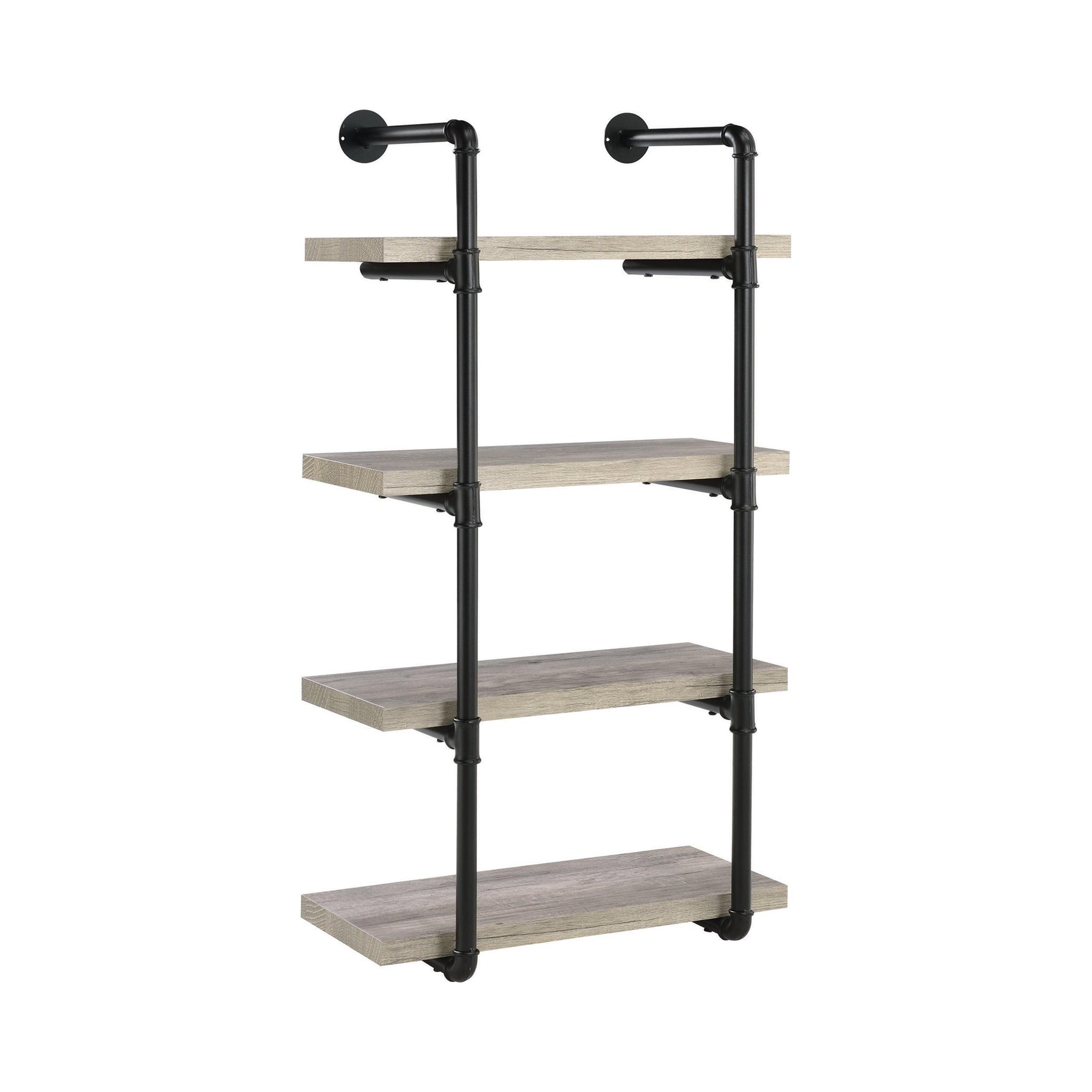 Close-up of grey driftwood laminate shelf