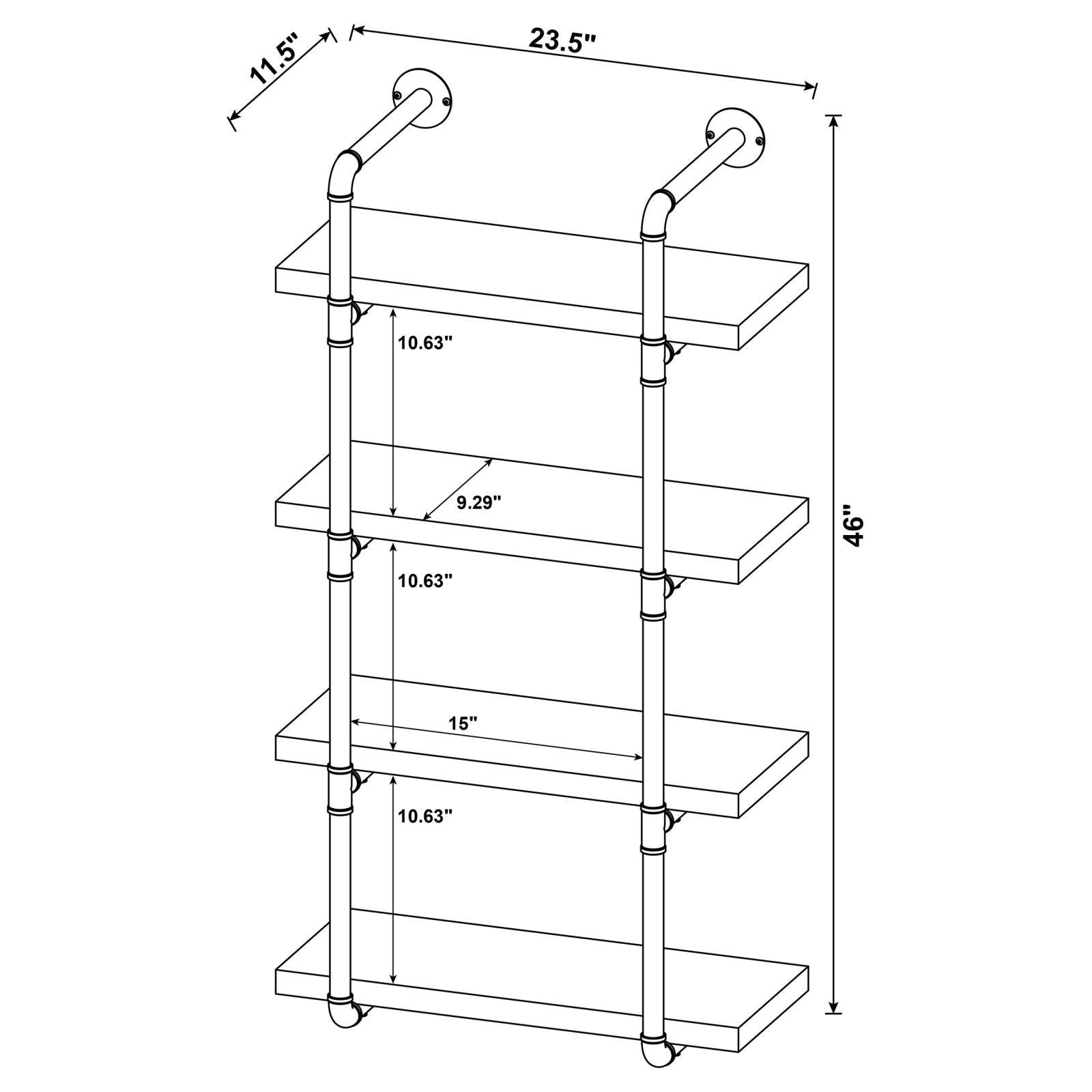 Elmcrest 24-inch wall shelf with black and grey driftwood finish