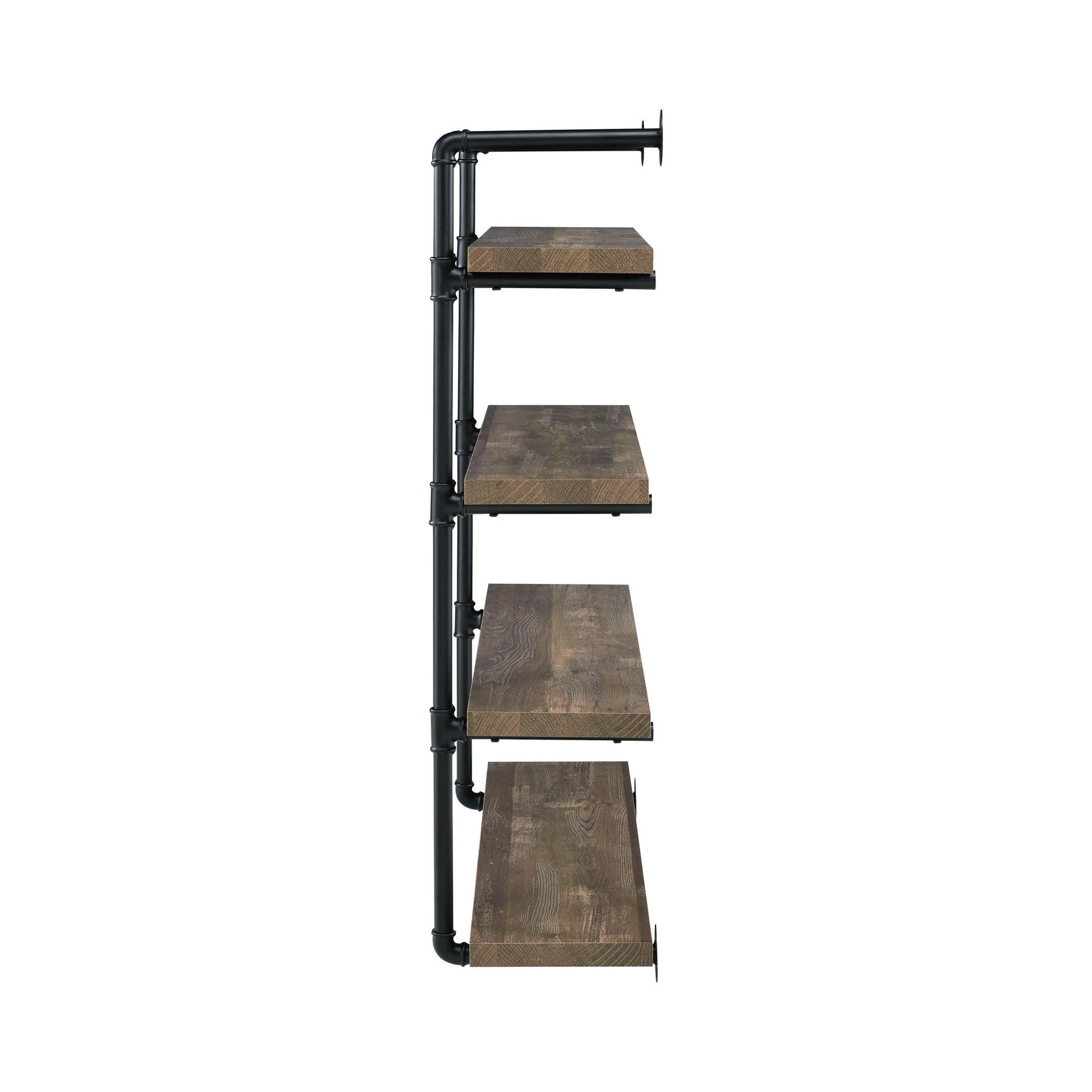 Elmcrest shelf shown mounted on wall with decor items