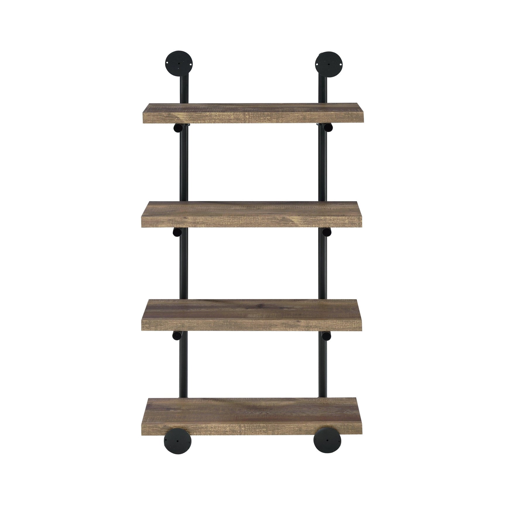 Elmcrest 24-Inch Wall Shelf highlighting black metal pipe frame