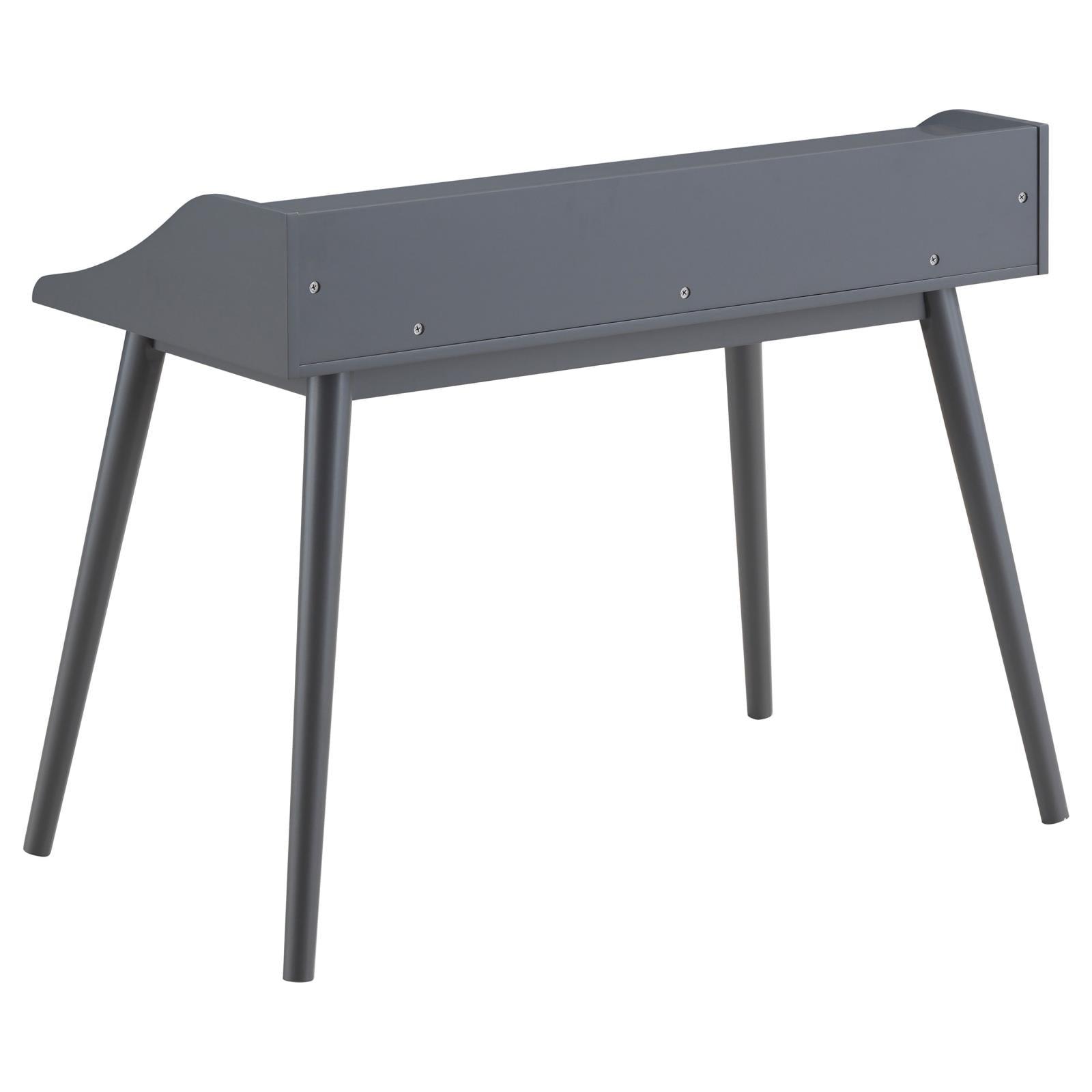 Percy Dark Grey Writing Desk detail of drawer and wood grain finish