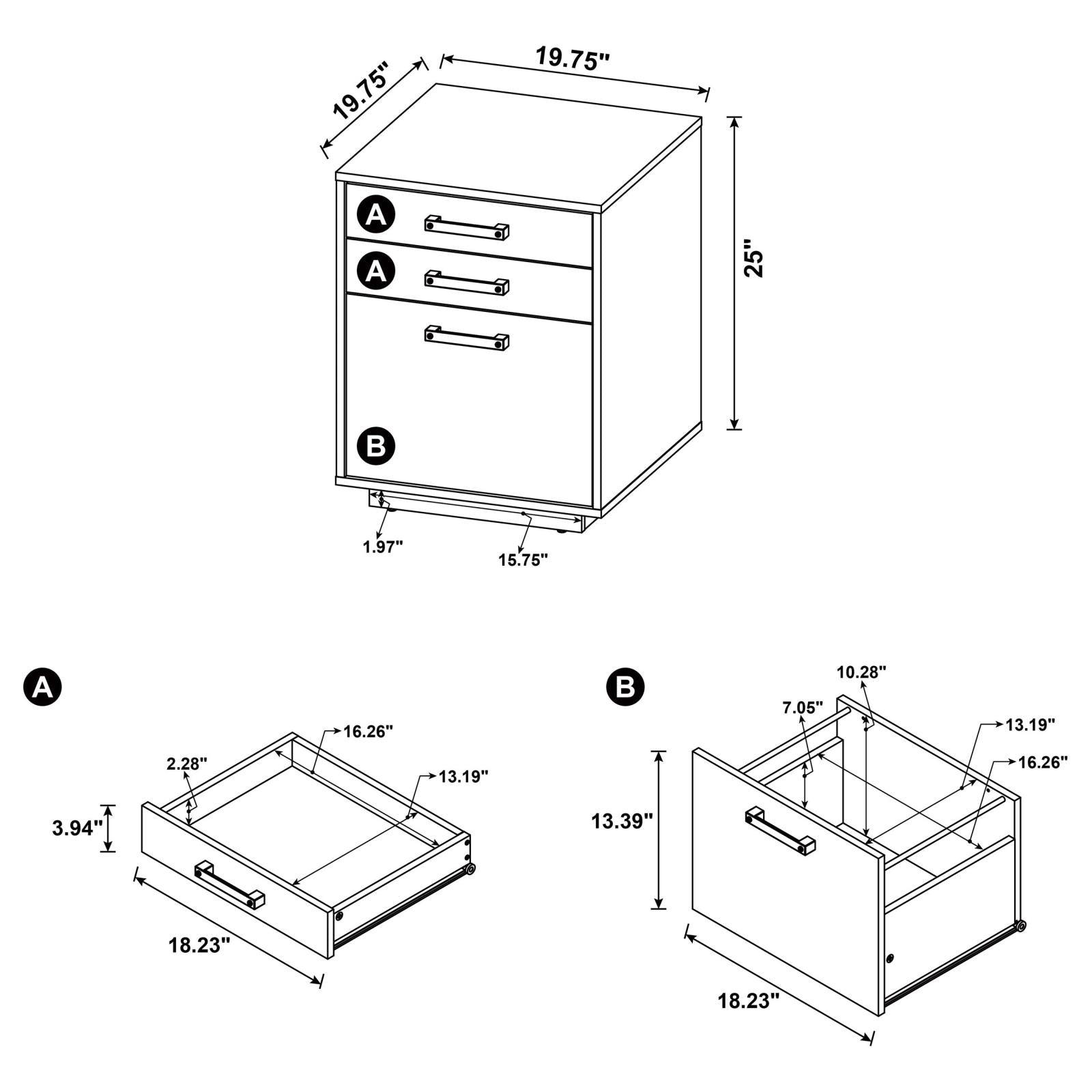 Drawer glides inside the file cabinet