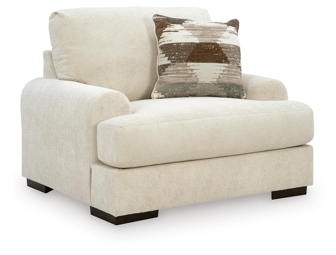 Jayne Park Sand Chenille Oversized Chair angled view