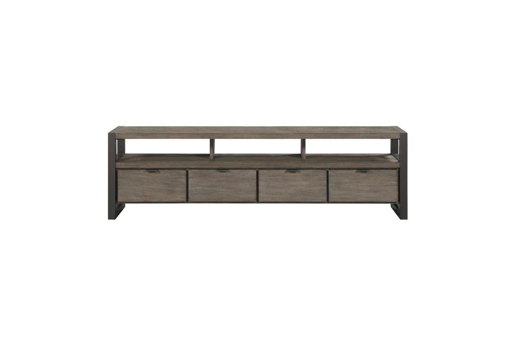 Prudhoe Gray Media Console TV Stand close-up of gray finish