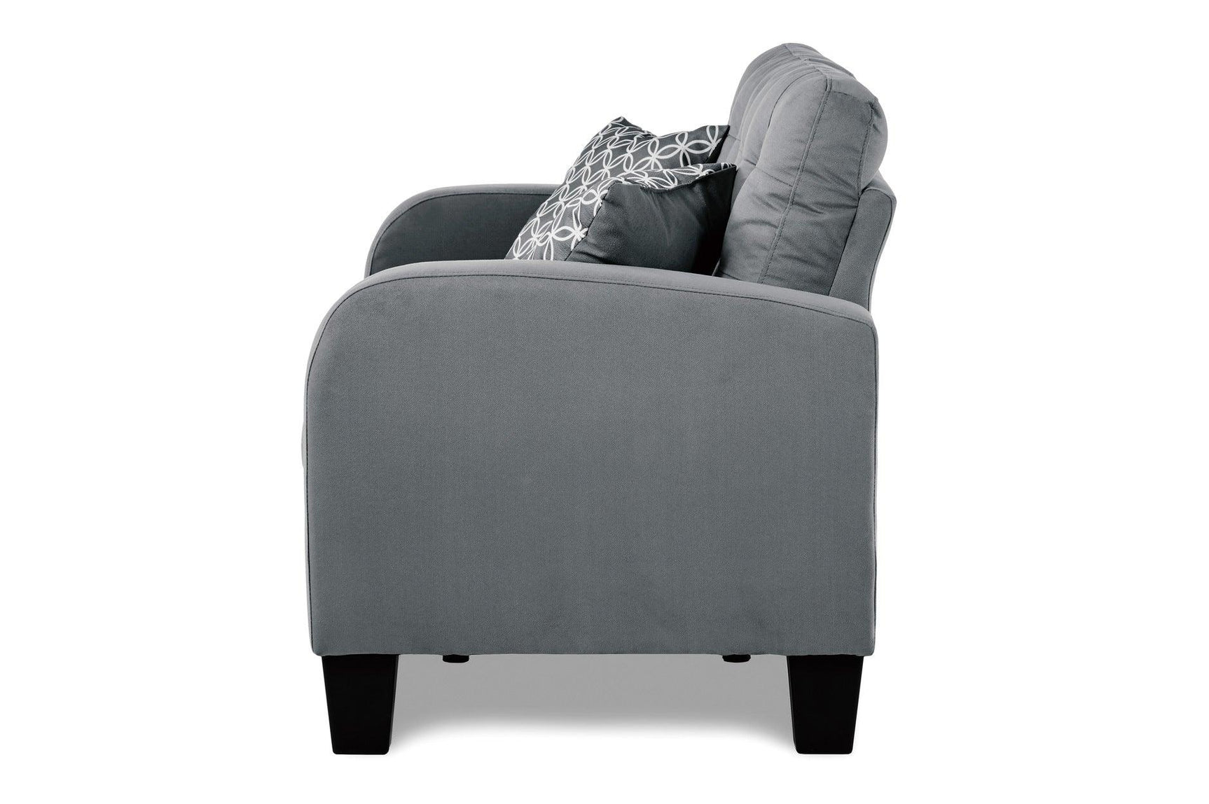 Side angle of sofa and loveseat