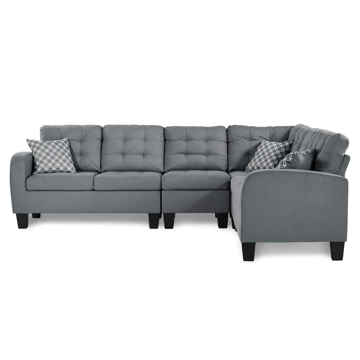 Sinclair Gray sectional sofa side view