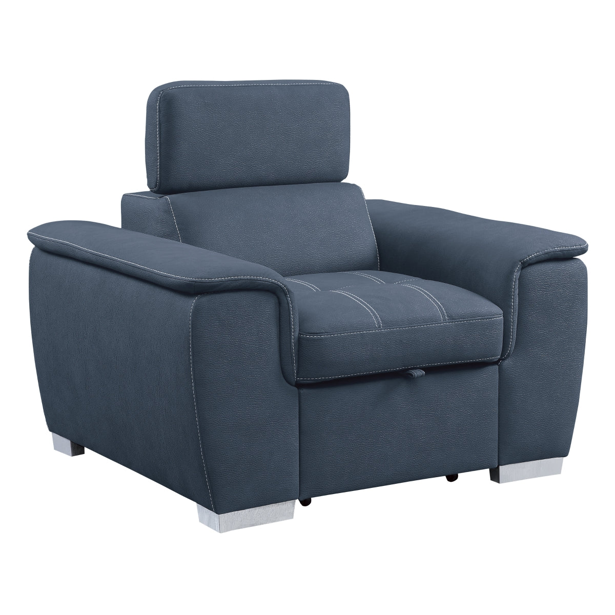 Ferriday chair with ottoman extended showing leg support