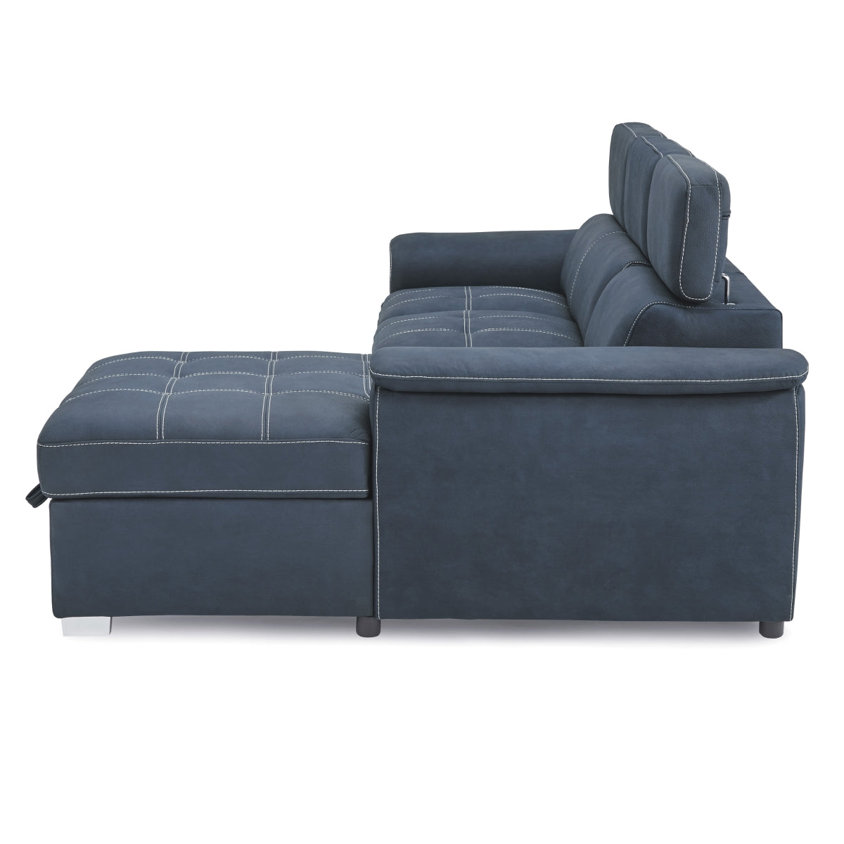 Room setting featuring Ferriday Blue 2-Piece Sectional Sofa with chaise