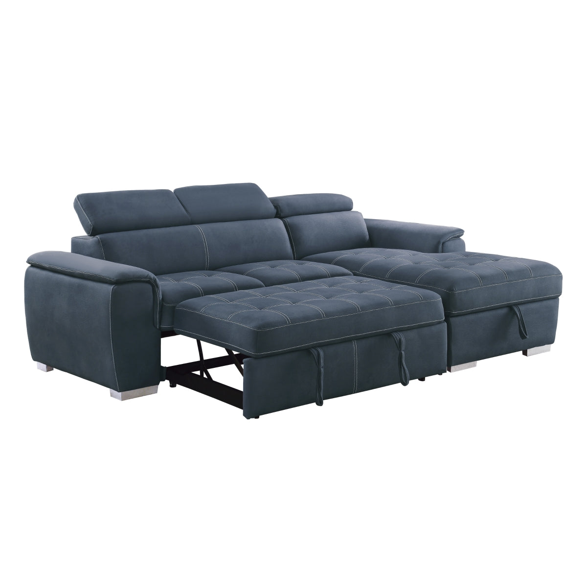 Side view of Ferriday sectional with pull-out bed extended
