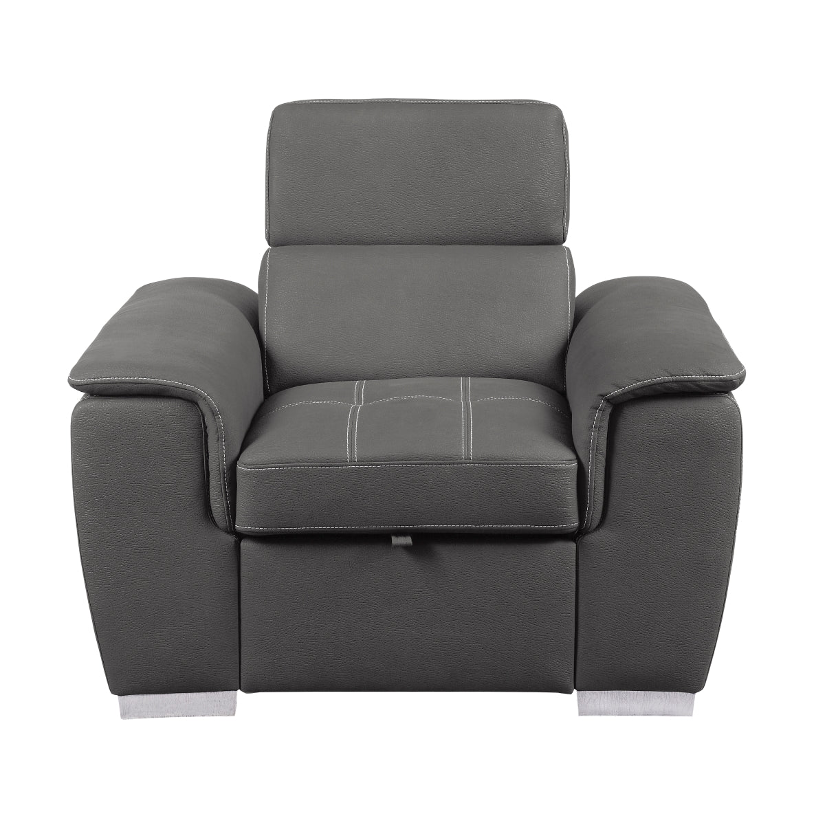 Ferriday Gray Microfiber Chair front angle