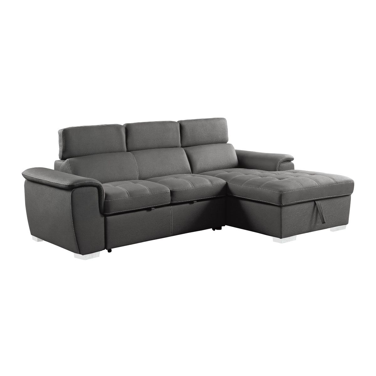 Side view of Ferriday Gray sectional sofa