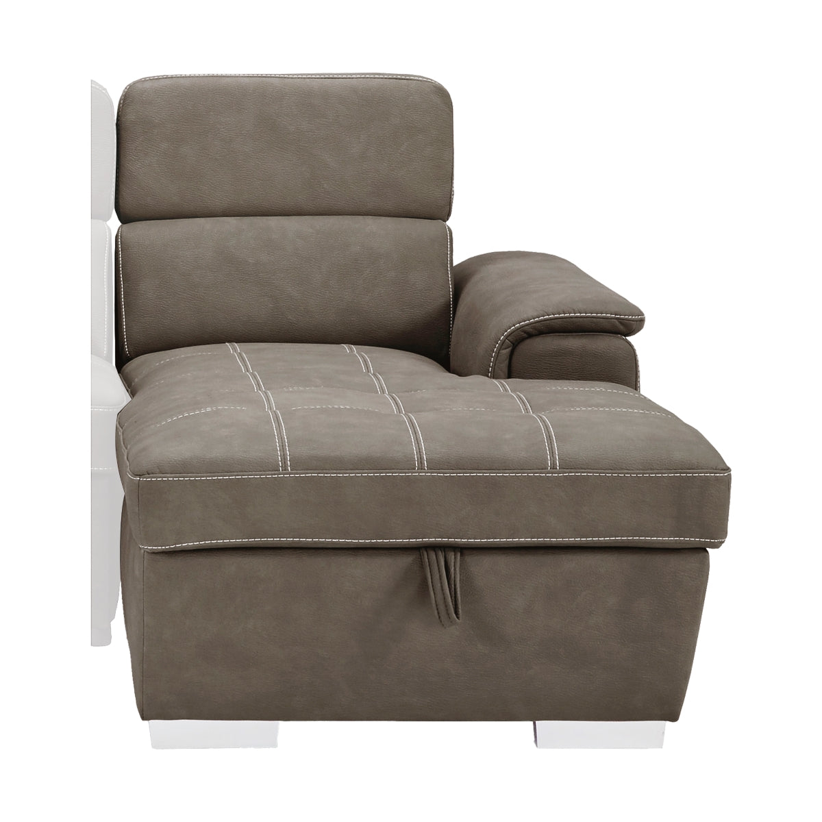 image highlighting sectional sofa hidden storage feature