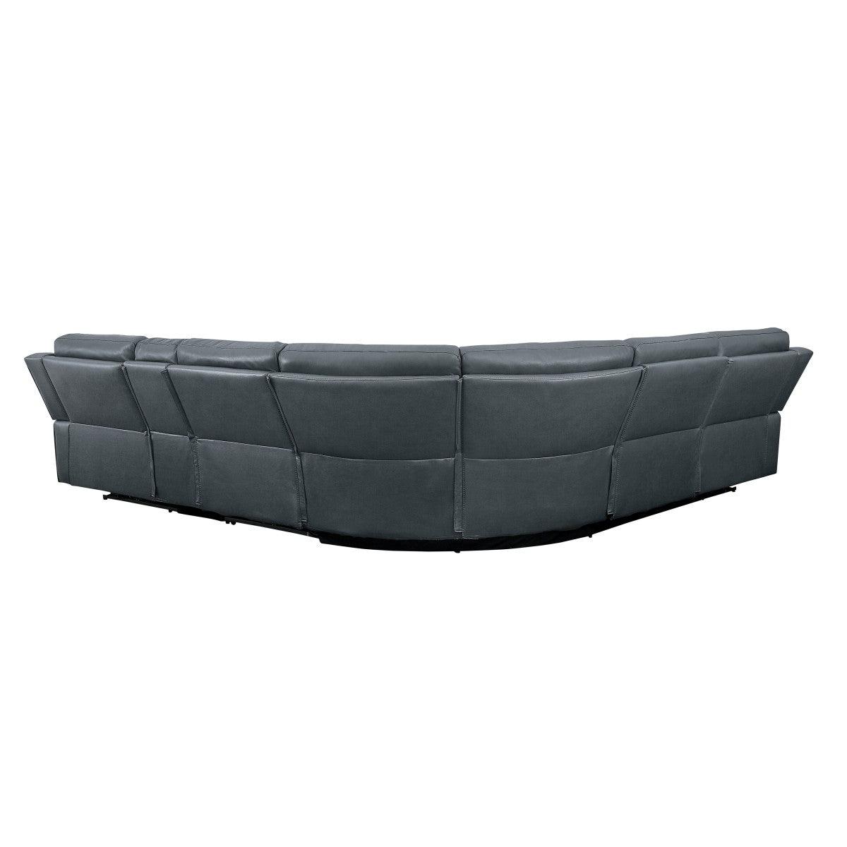 Back view of Falun Gray 6-Piece Modular Power Reclining Sectional