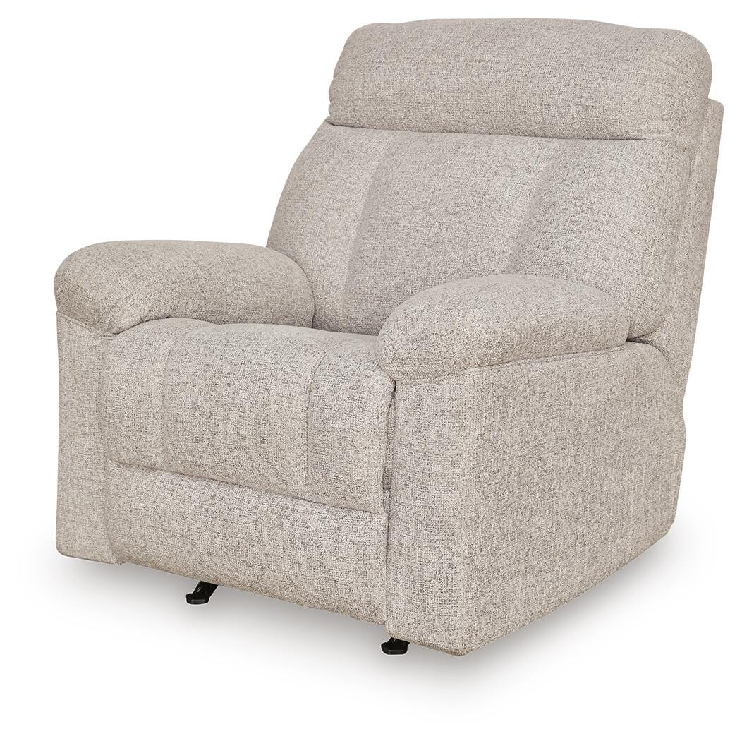 Hoyne Park Cobble Stone Performance Fabric,Next-Gen Nuvella™,Chenille Recliner from Decor Furniture