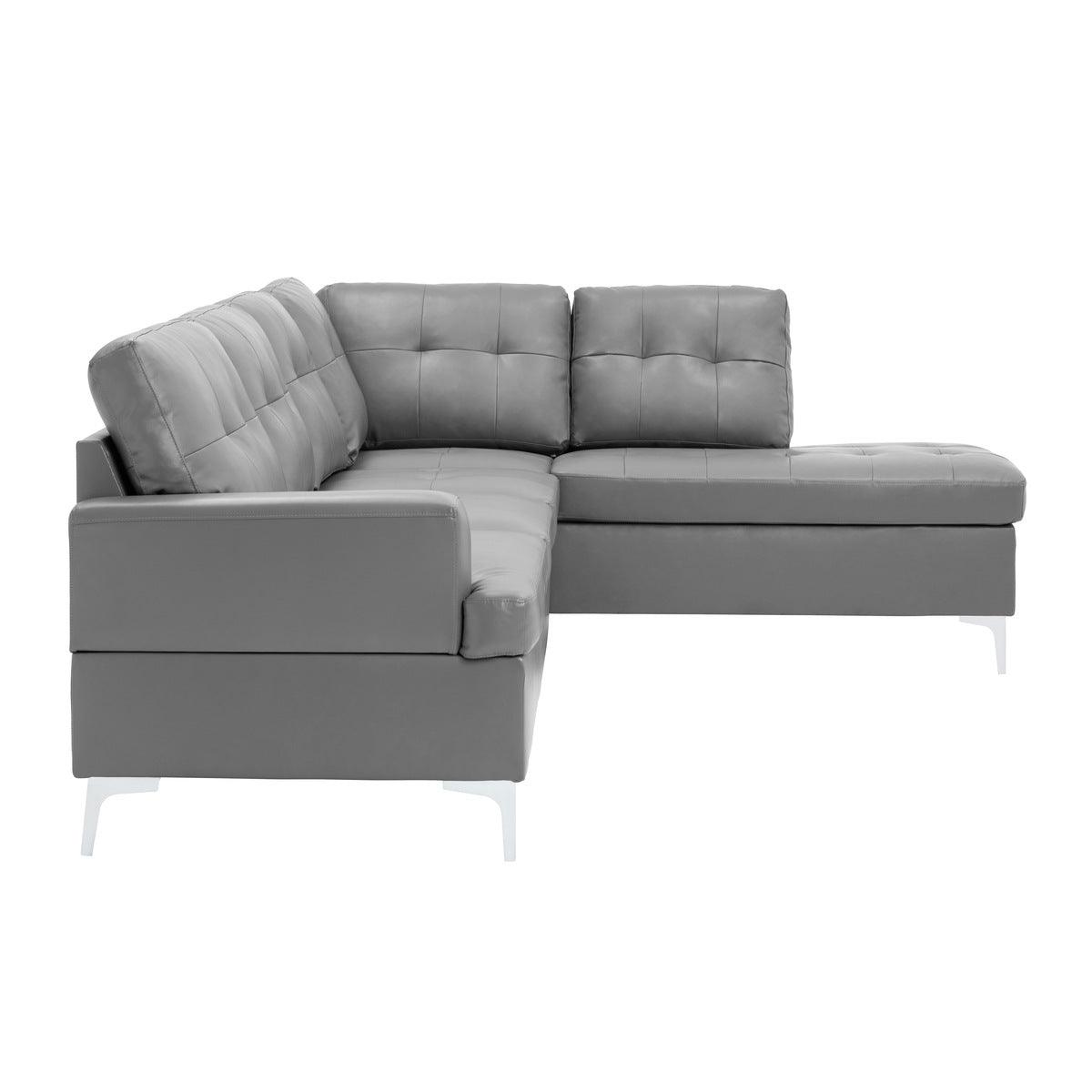 Barrington Gray sectional sofa viewed from back in a room