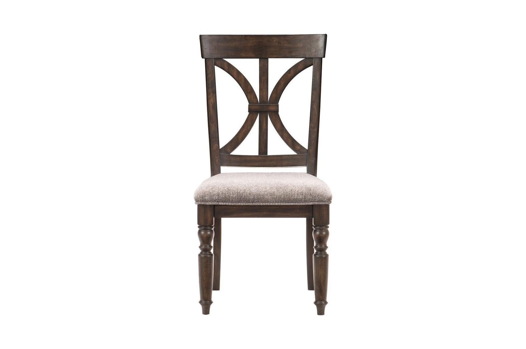 angled view of Cardano Charcoal Fabric Rectangular Dining Room Set