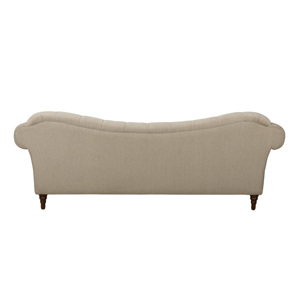 St.Claire Brown Tufted Fabric Sofa rear view