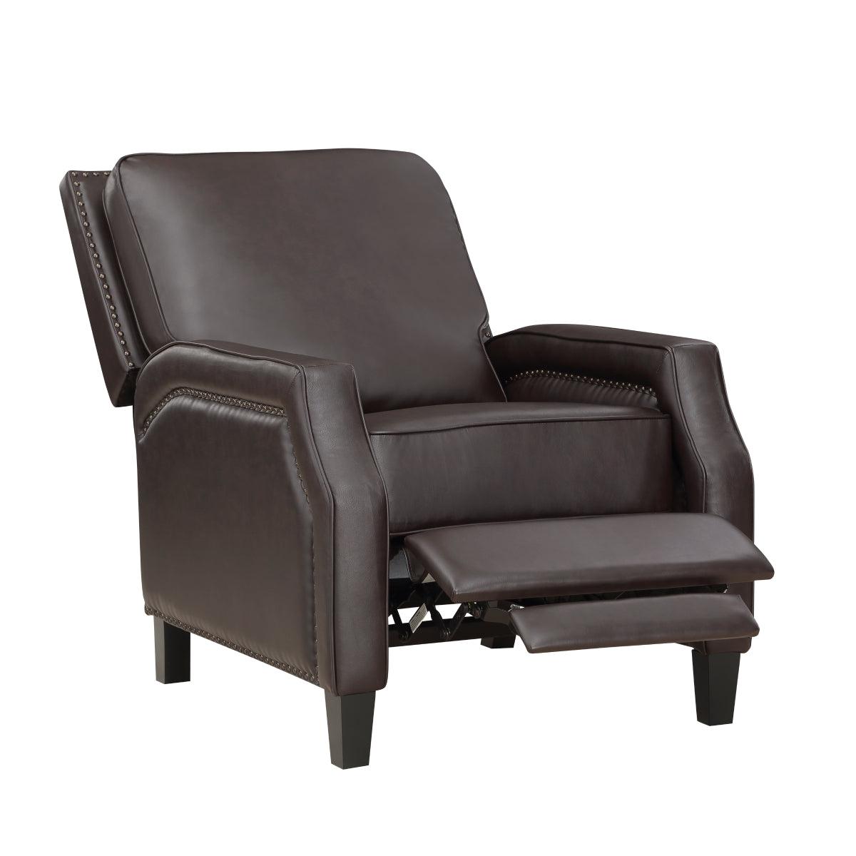 Back angle view of Berenson Faux Leather Recliner