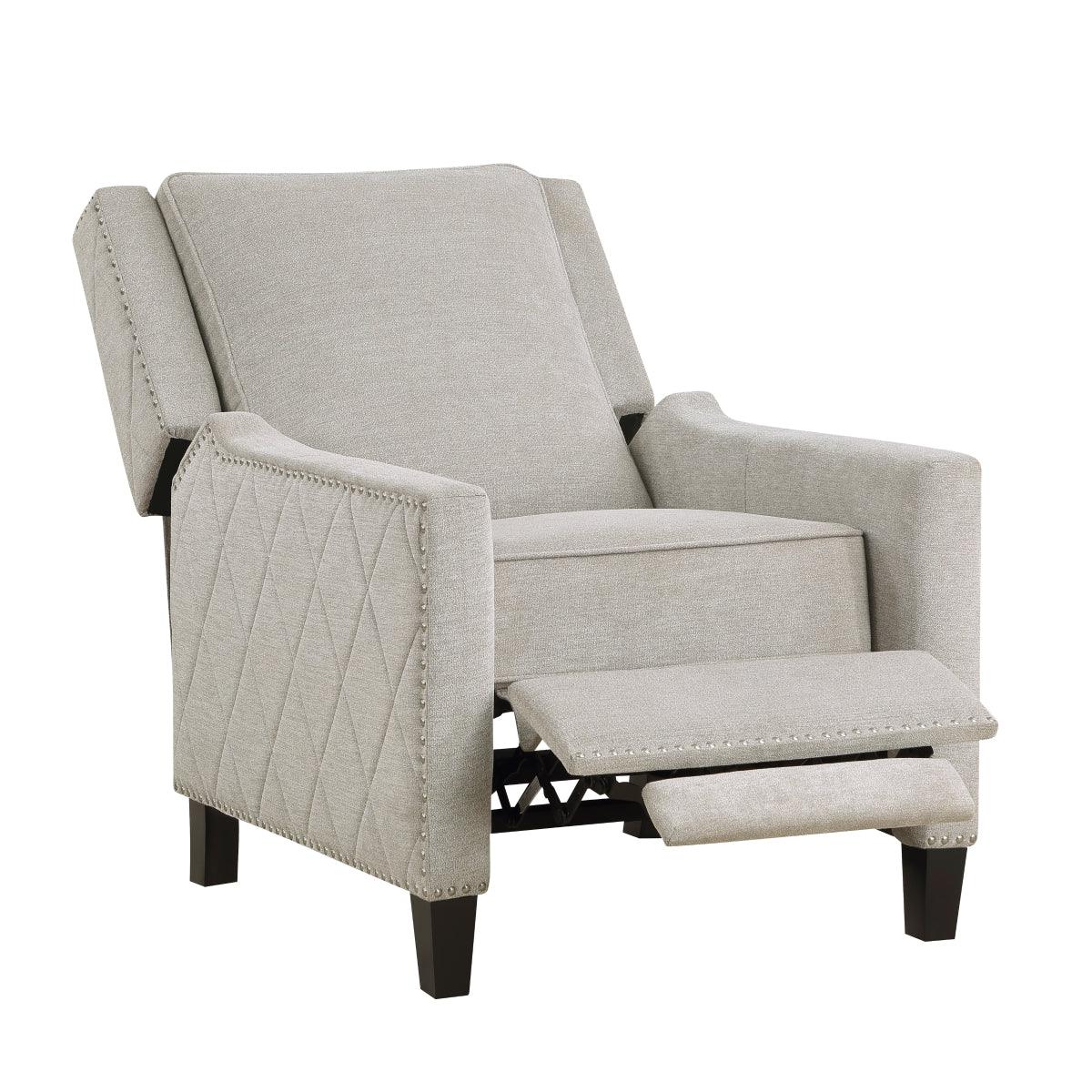 Recliner fully reclined showing length and comfort