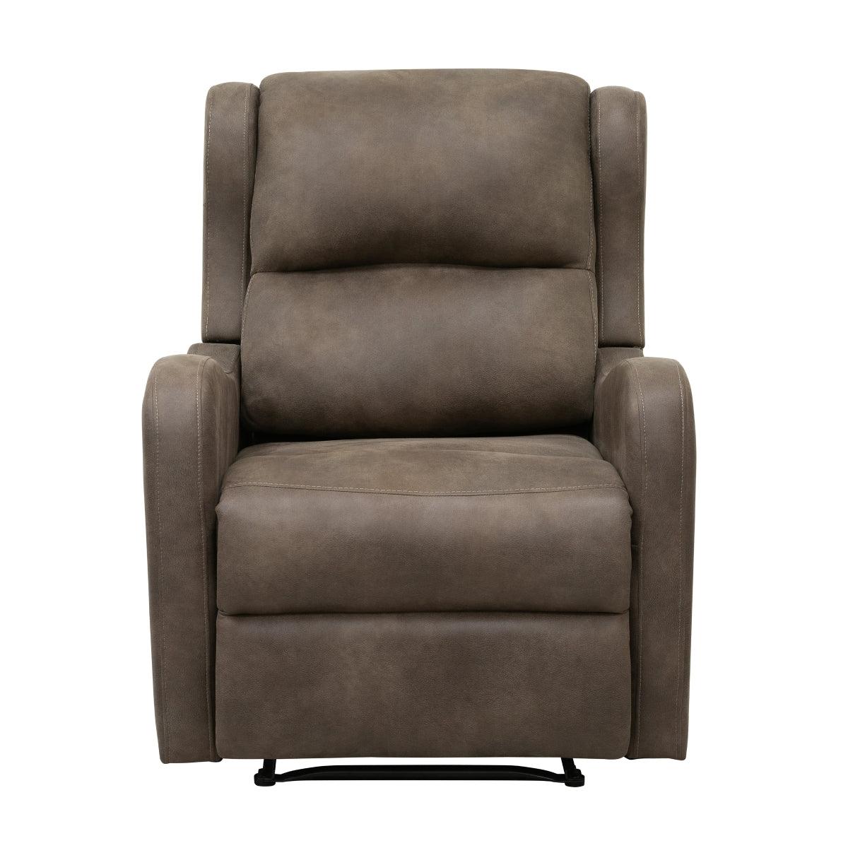 Durant Brown Faux Leather Recliner Chair front angle