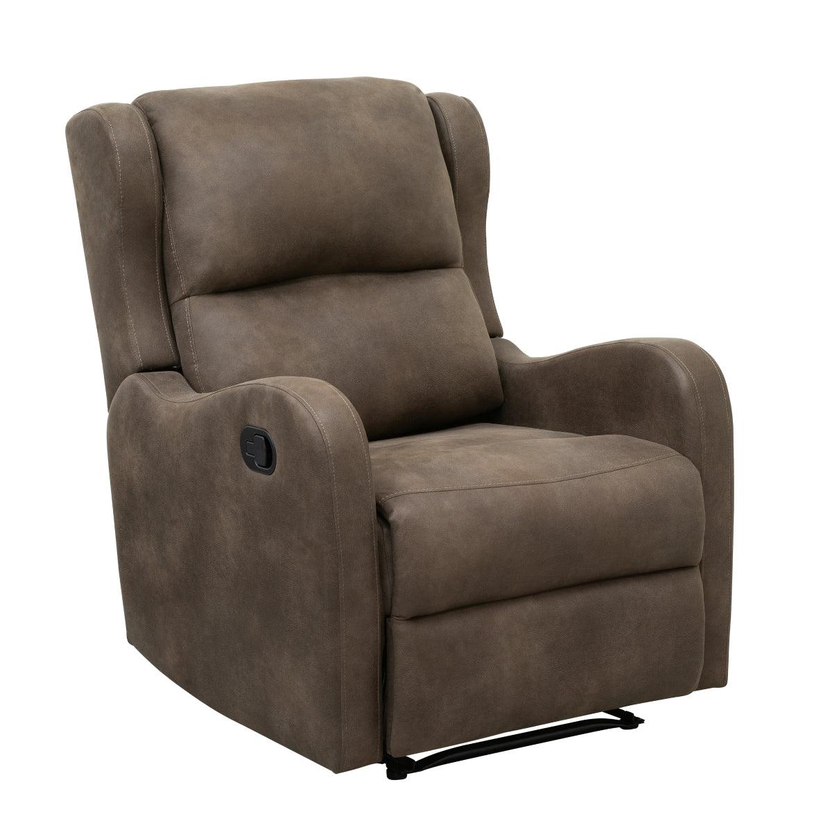 Durant Brown Faux Leather Recliner Chair side angle