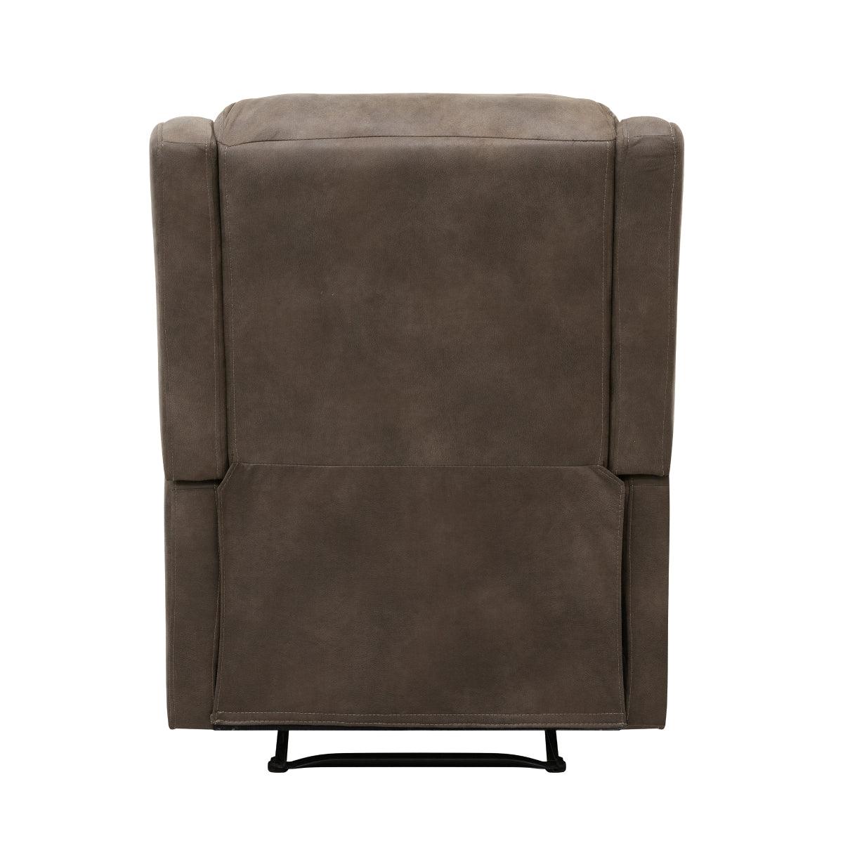 Durant Brown Faux Leather Recliner Chair close-up upholstery detail