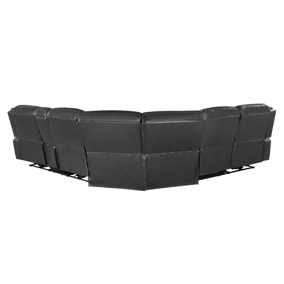 Back view of Fargo dark gray power reclining sectional