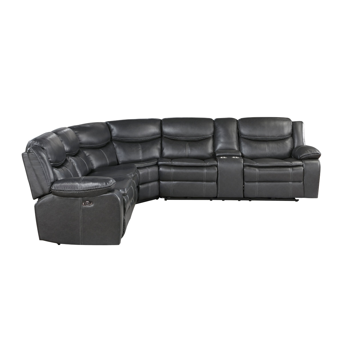 Side view of Fargo dark gray power reclining sectional