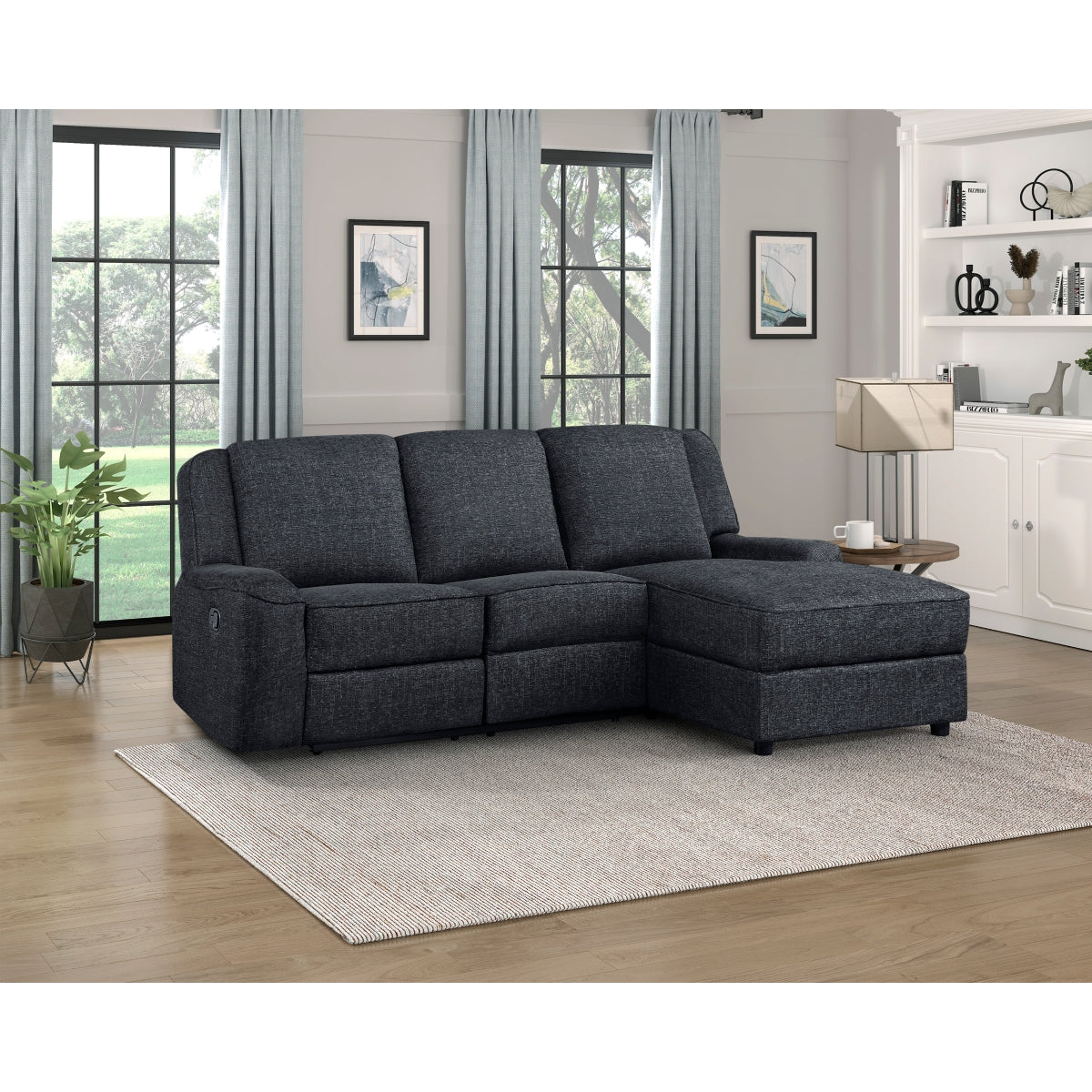 Monterey reclining sectional angled front view