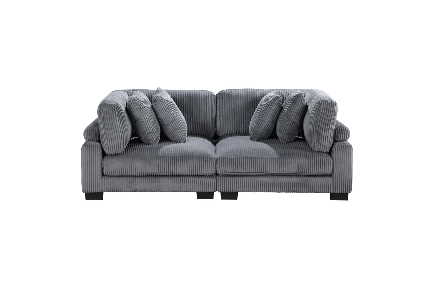 Traverse Gray Corduroy Fabric Sectional Sofa main view