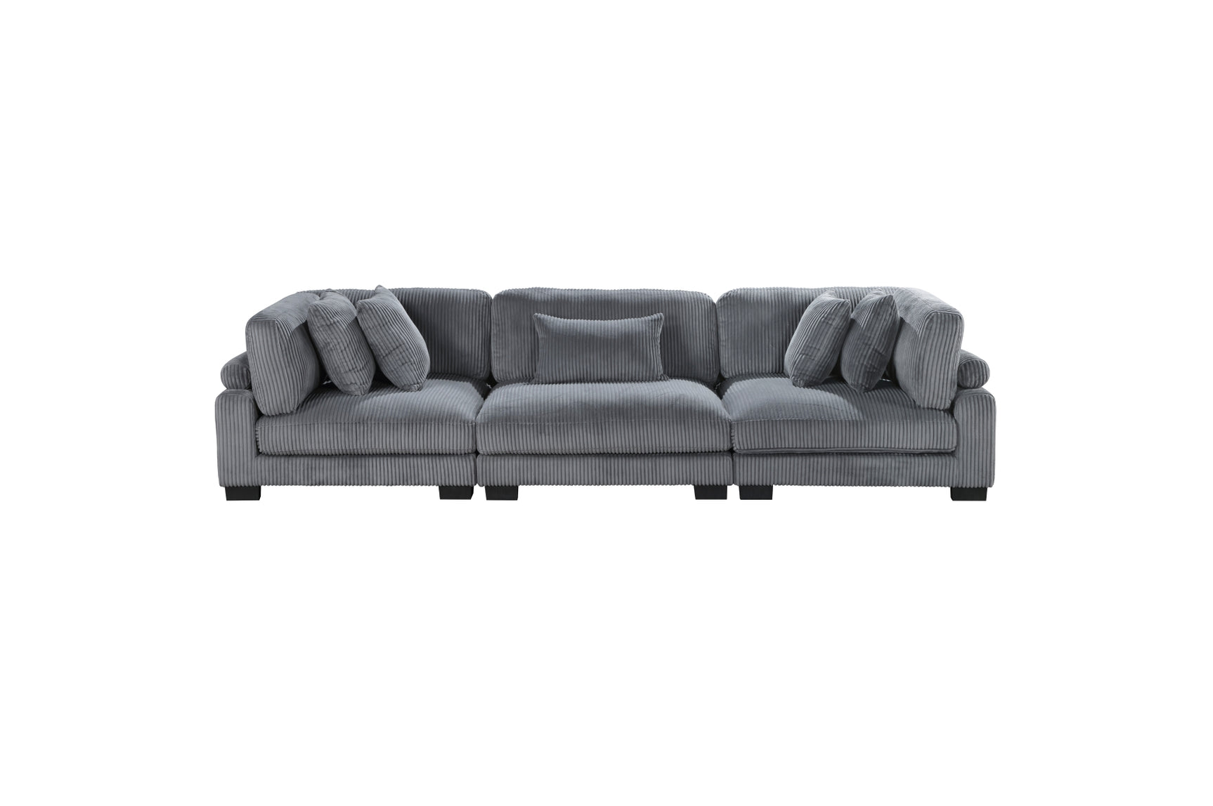 Traverse Gray Corduroy Fabric Sectional Sofa main view
