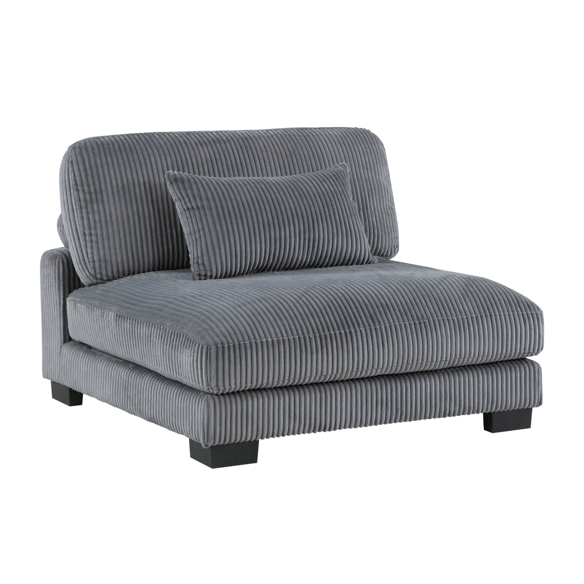 detailed close-up of corduroy fabric on sectional sofa