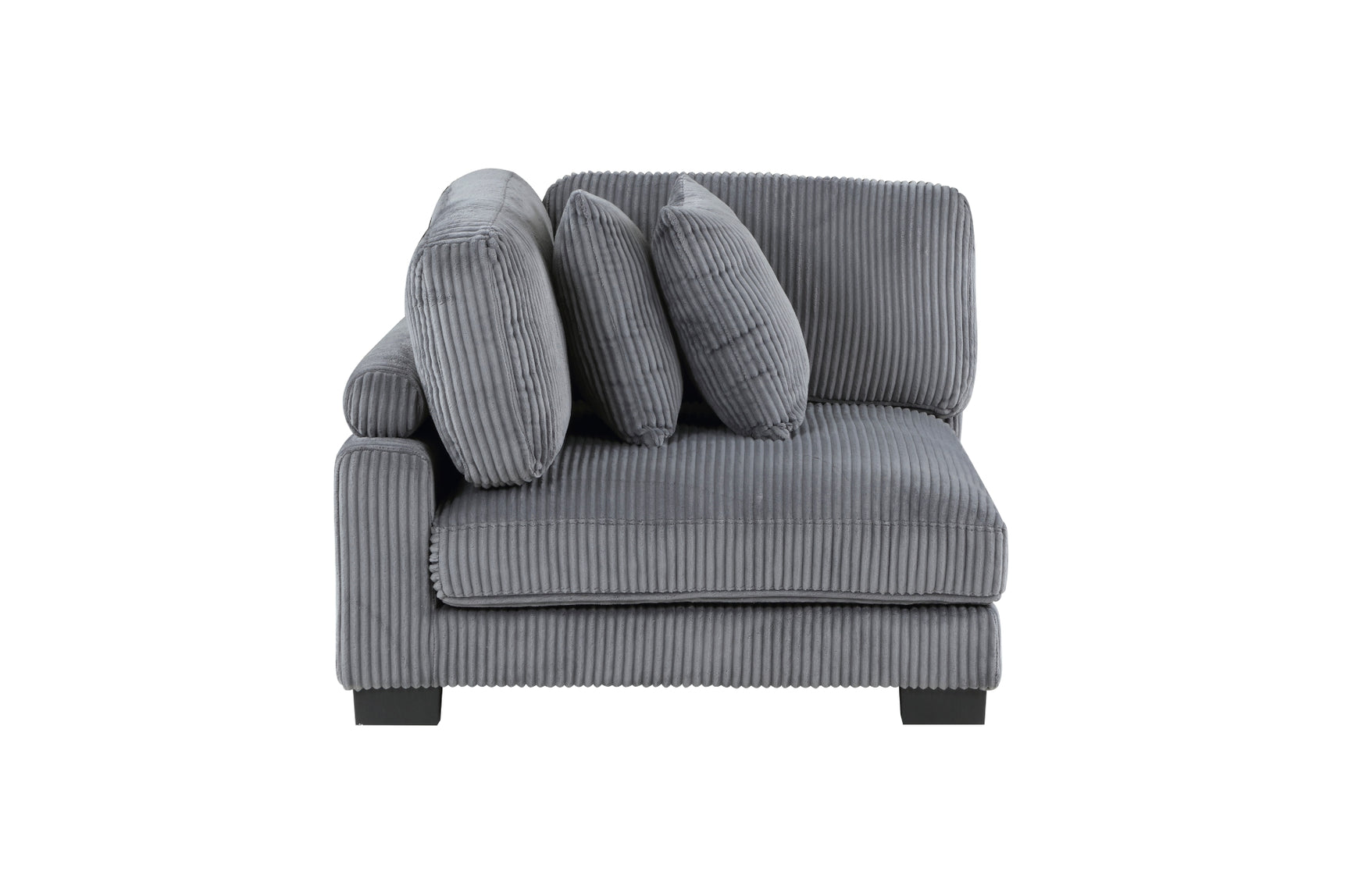 Traverse Gray Corduroy Fabric Sectional Sofa main view