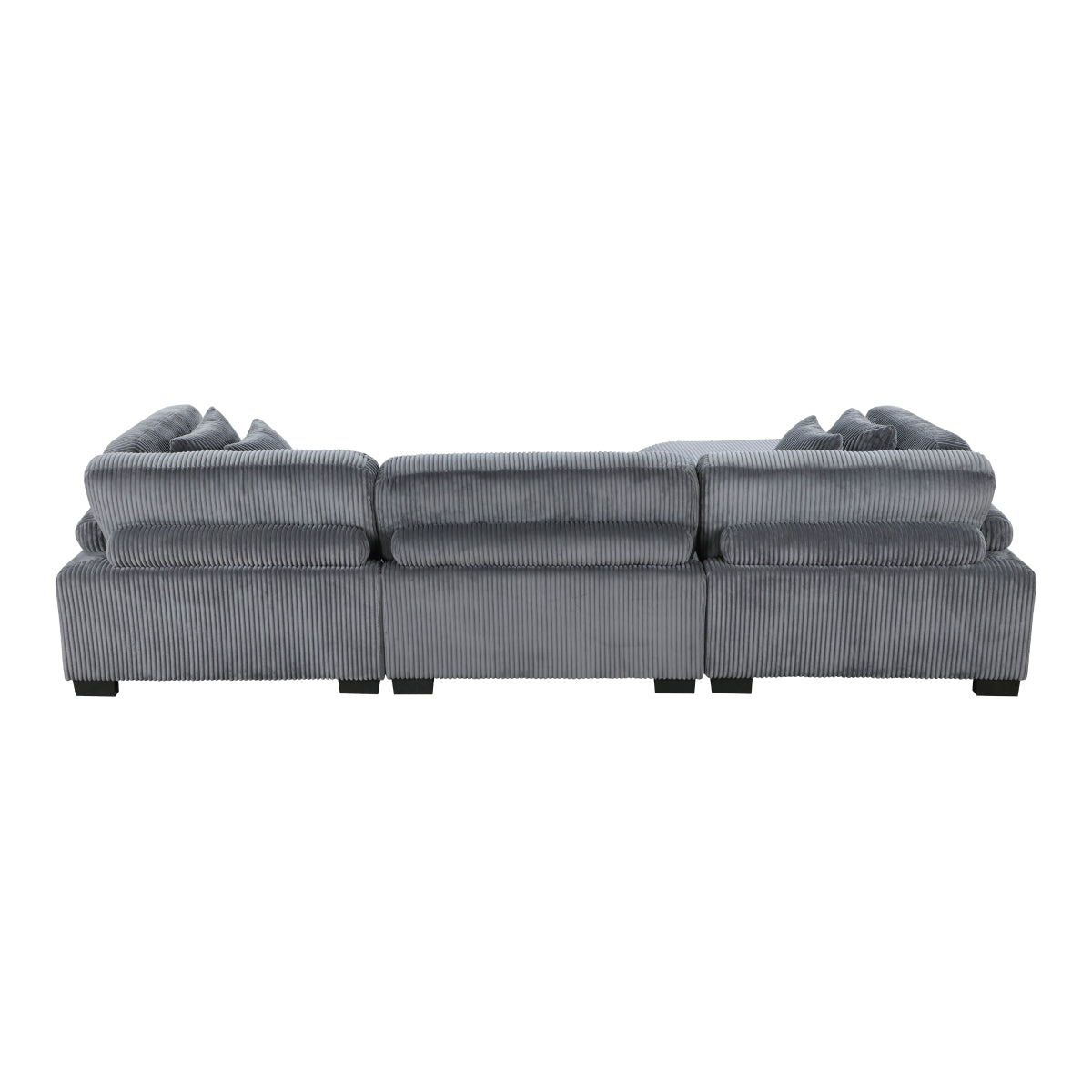 main view of Traverse Gray Corduroy Fabric sectional sofa