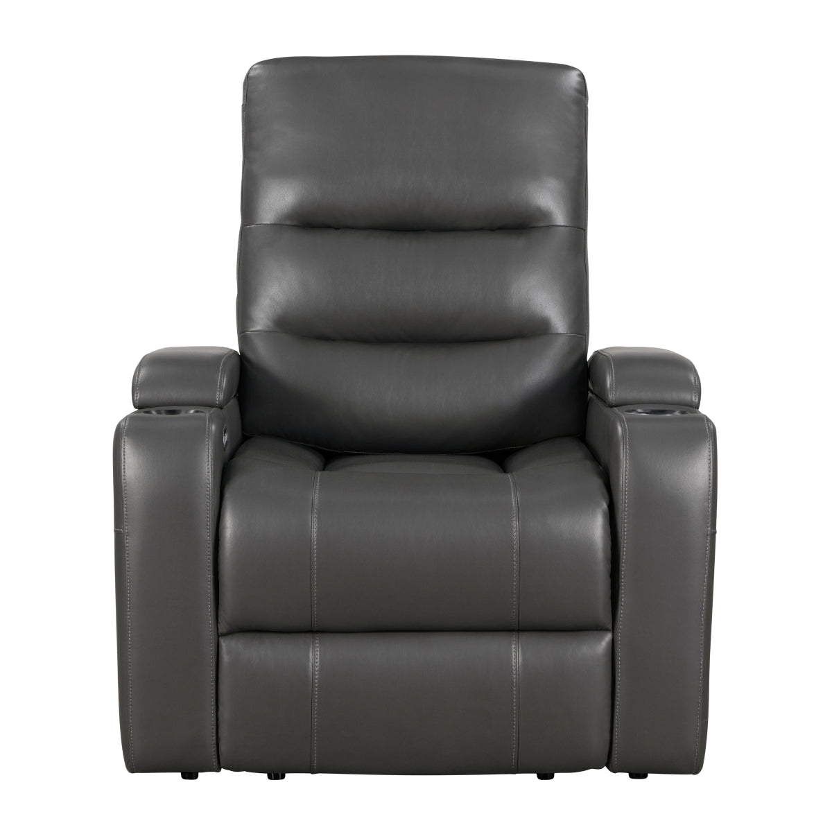 Brockton dark gray power recliner front angle view