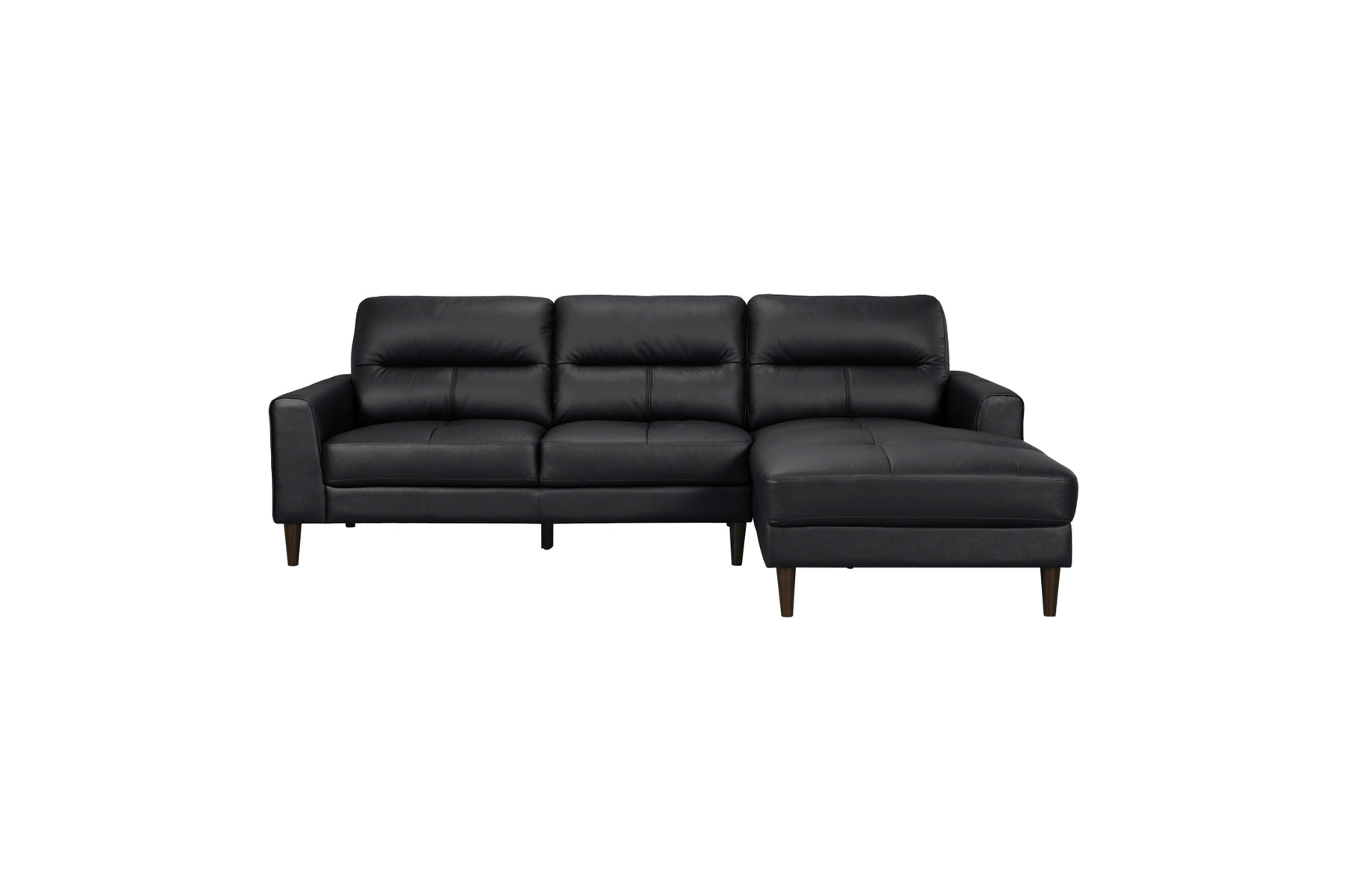 side view of Lewes Brown Leather Sectional sectional sofa