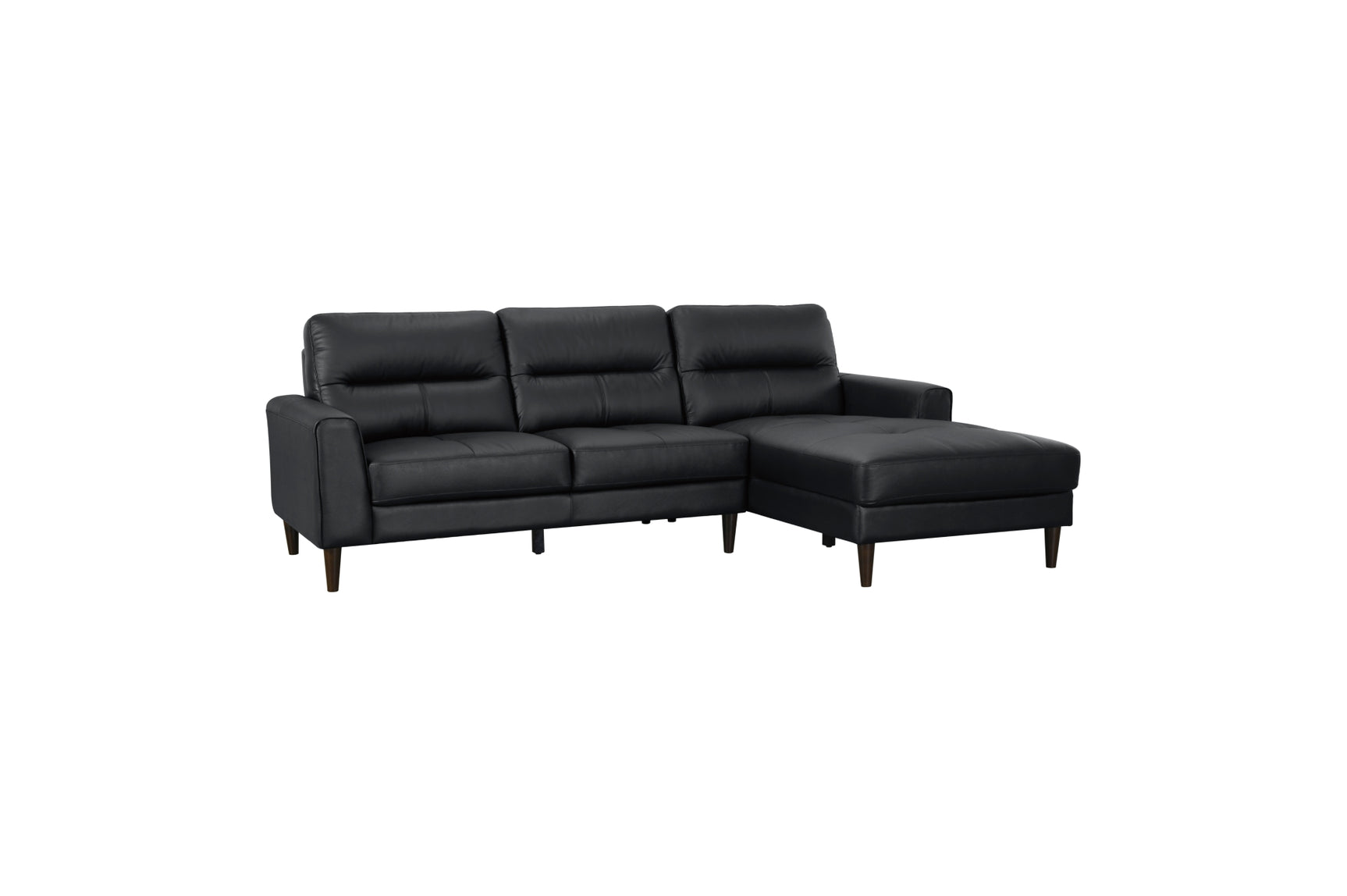 detail view of Lewes Brown Leather Sectional sectional sofa