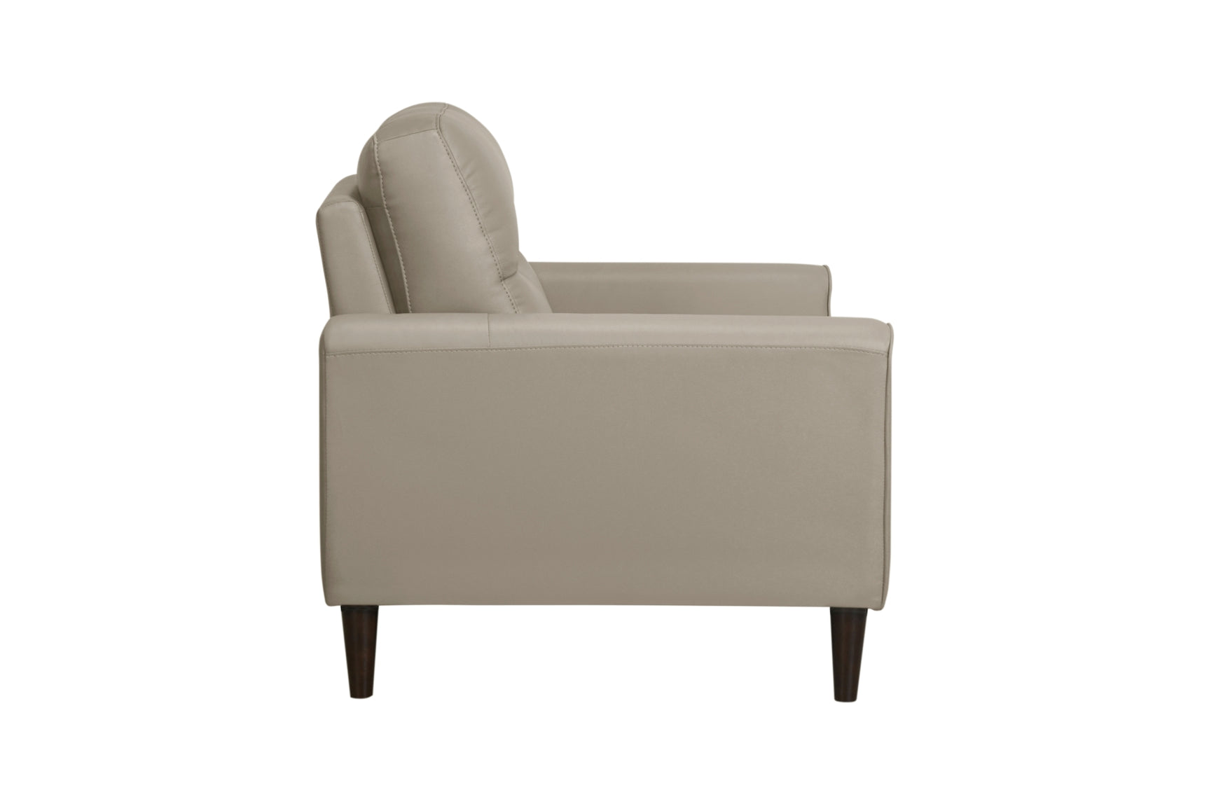 Side view of Lewes Latte Faux Leather Chair