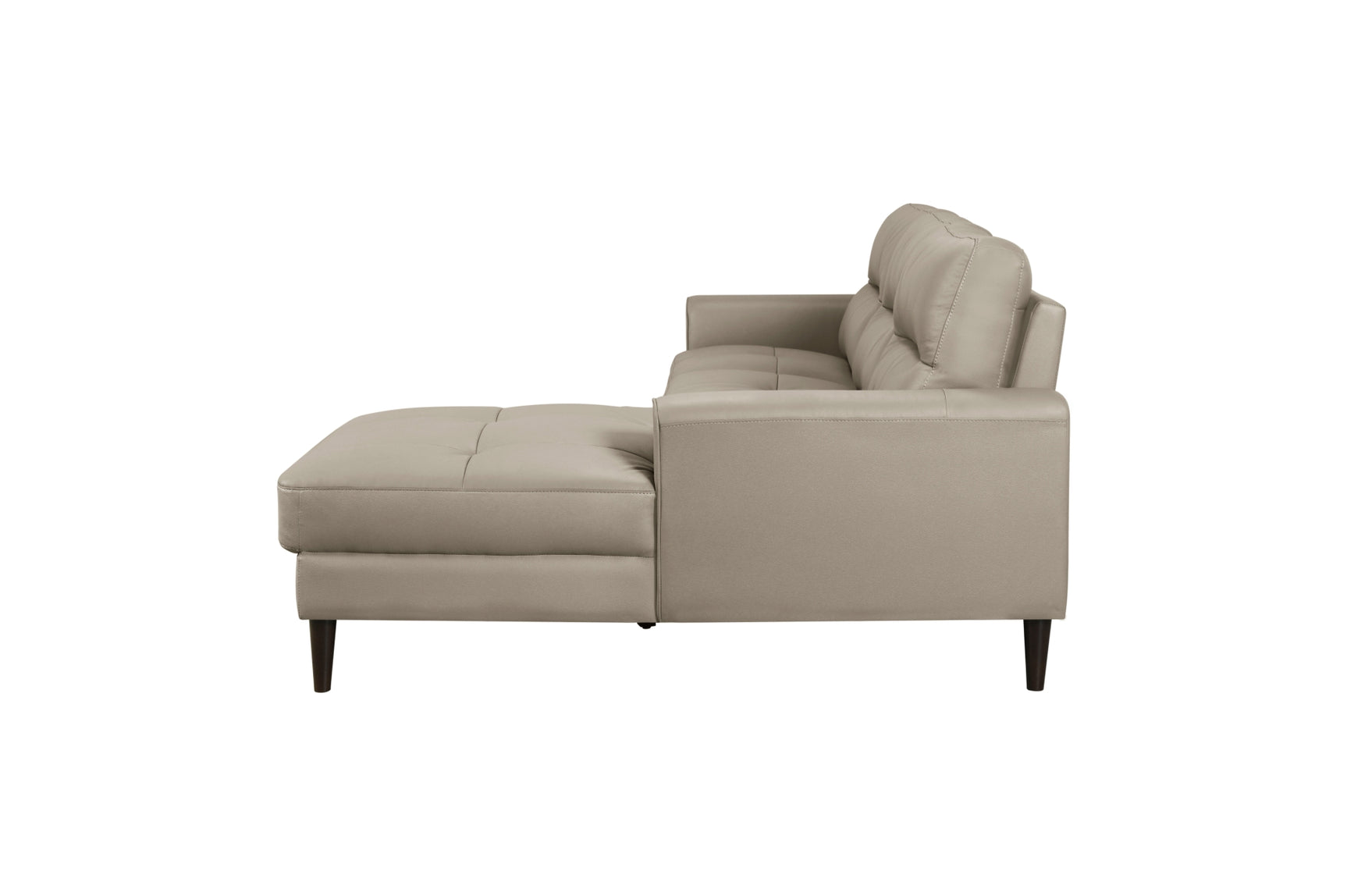 angled main view of Lewes Latte leather sectional