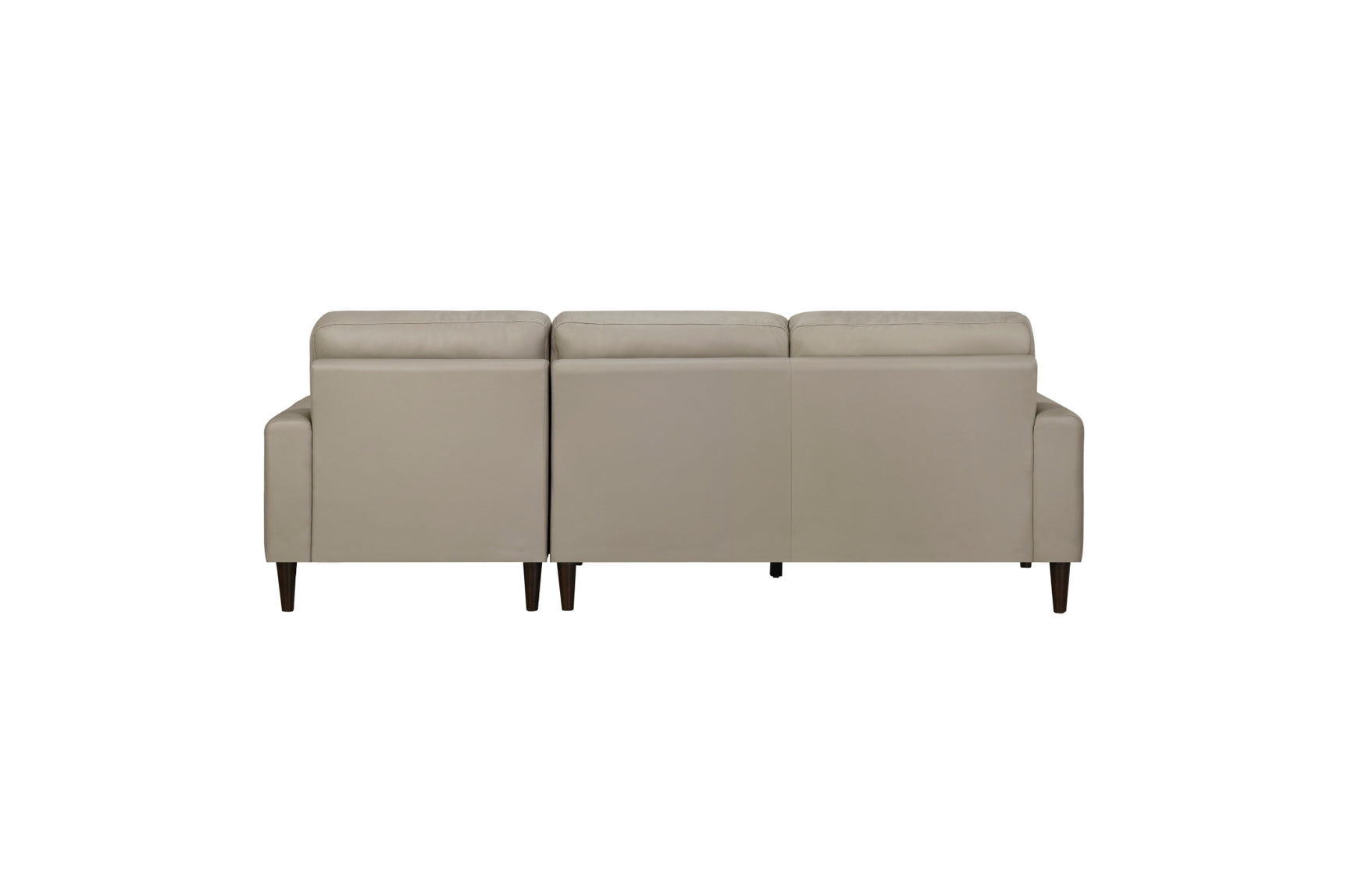 side view highlighting chaise of Lewes Latte sectional